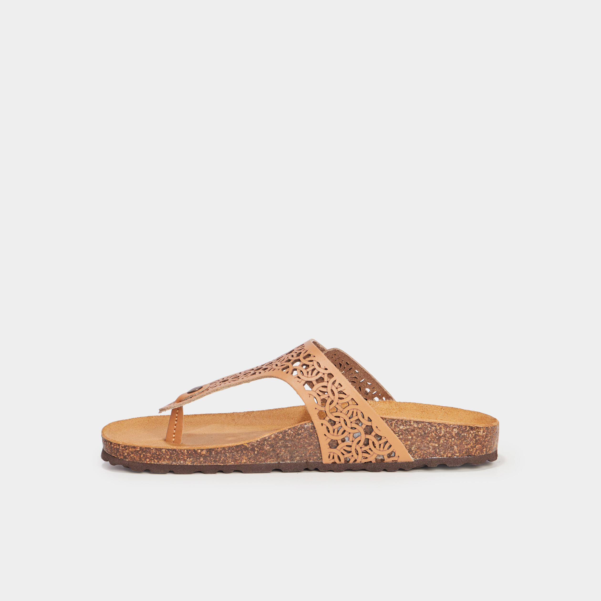 Mules d&eacute;tails ajour&eacute;s en cuir Creeks marron femme