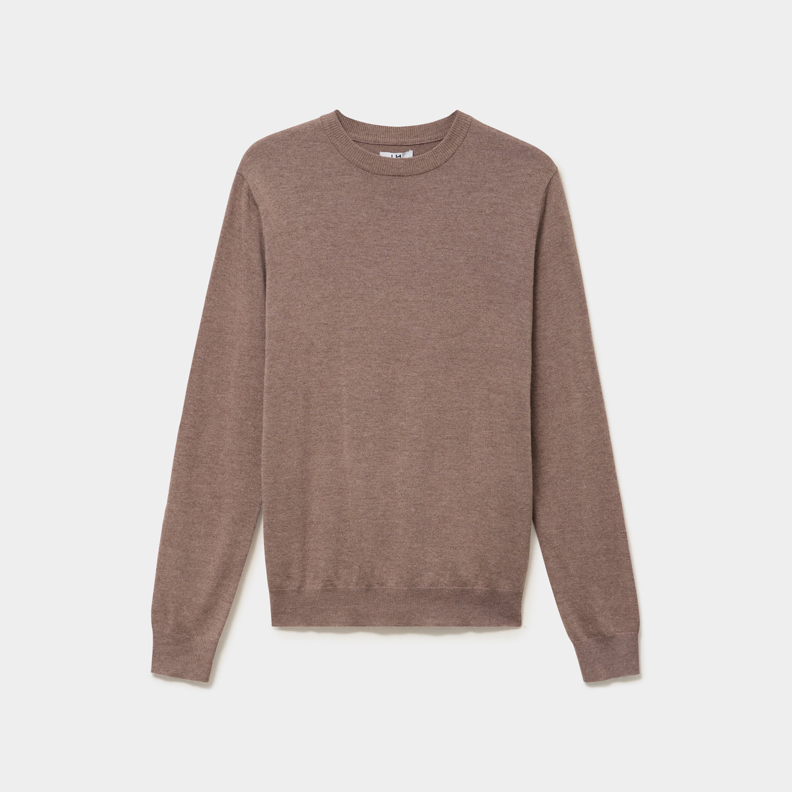 Pull col rond manches longues gris homme