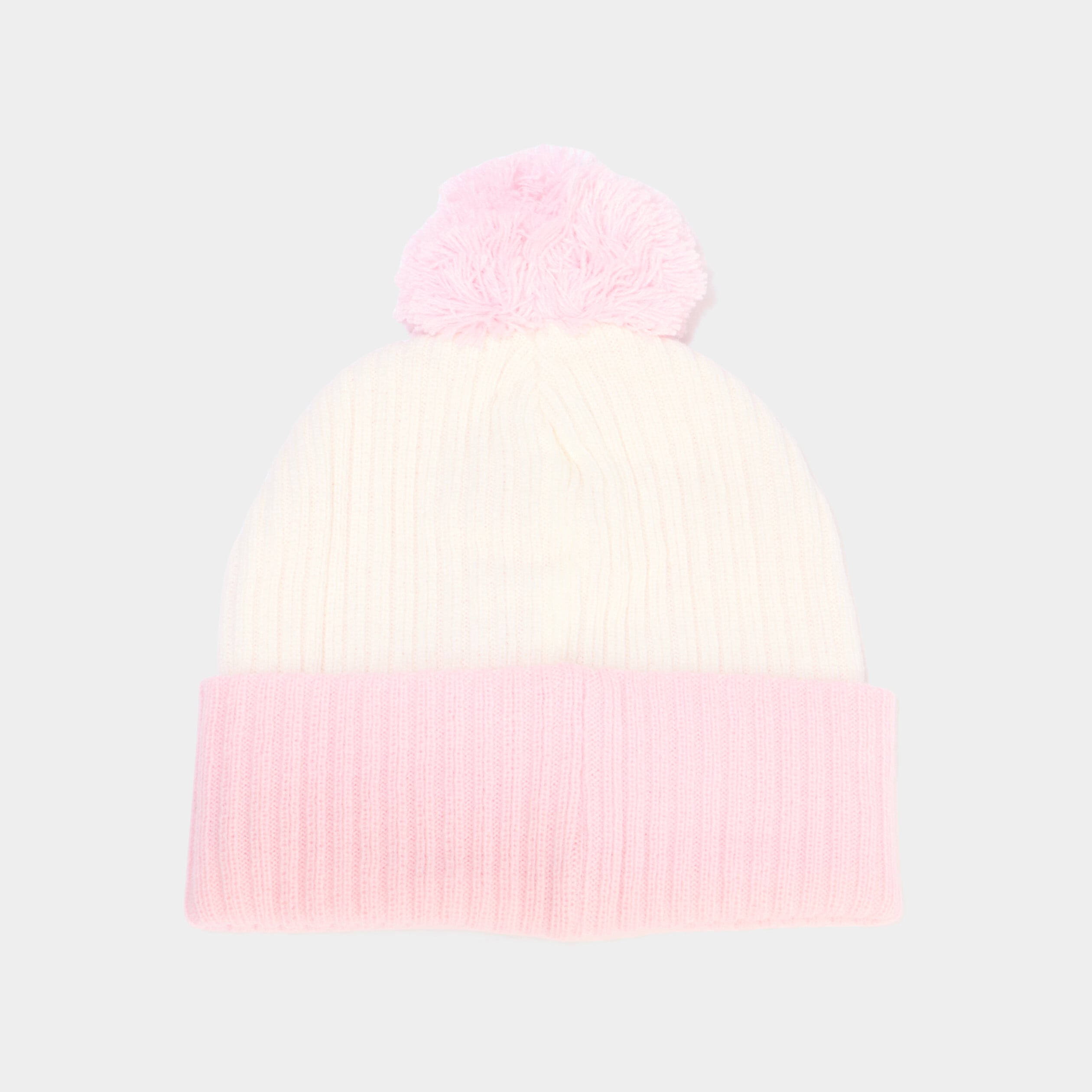 Bonnet &agrave; pompon Stitch ivoire fille