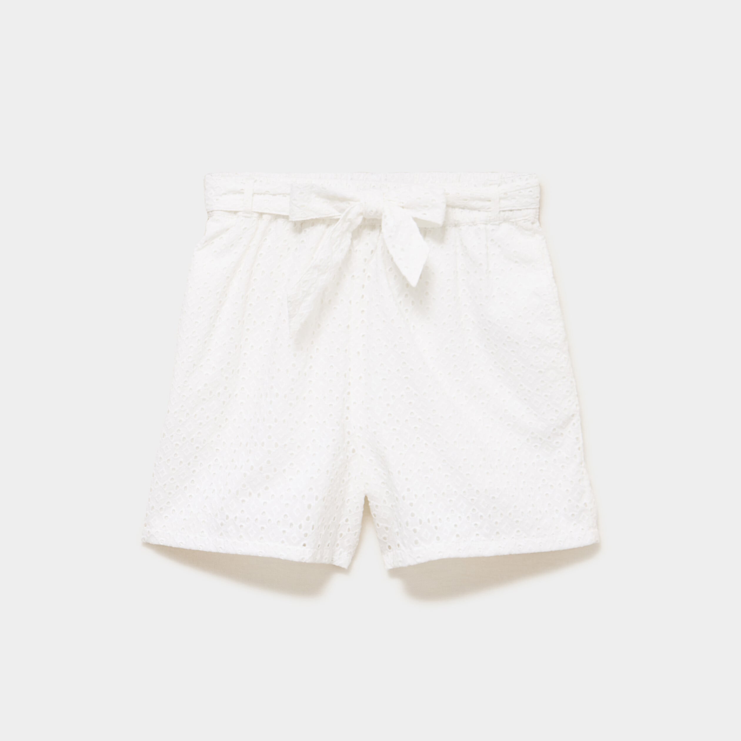 Short large broderie anglaise coton blanc femme