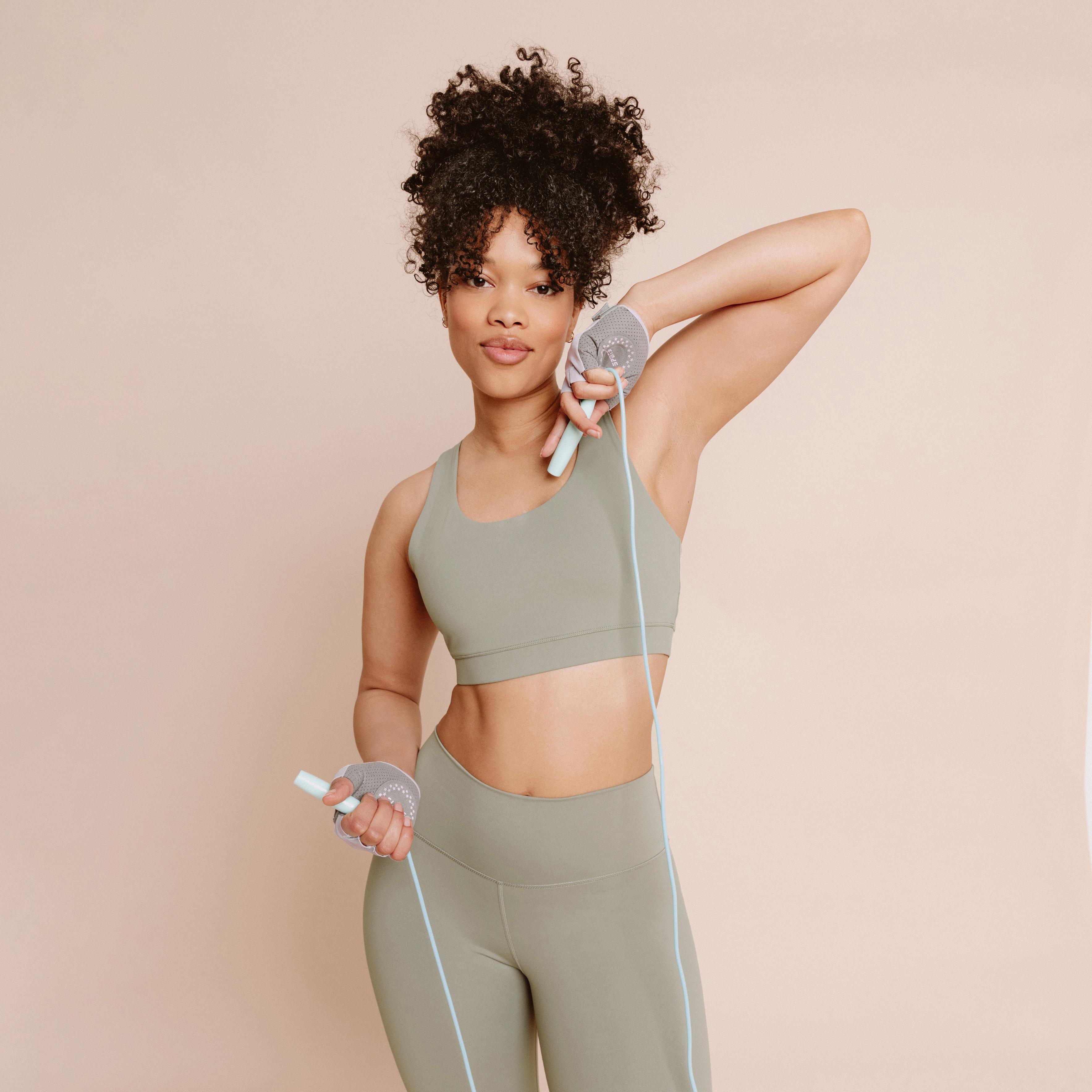 Brassi&egrave;re de sport dos nageur vert kaki femme