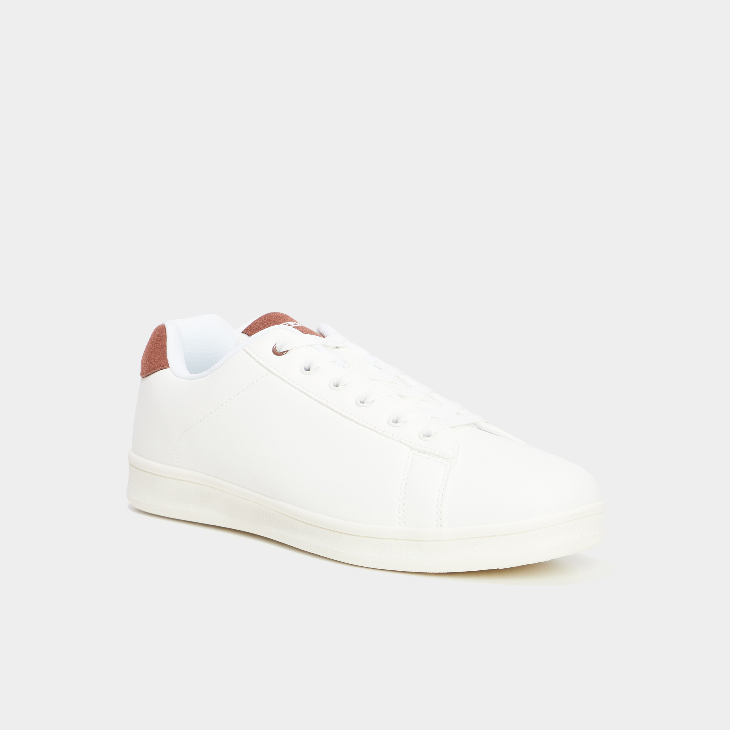 Tennis basses &agrave; lacets marron clair homme