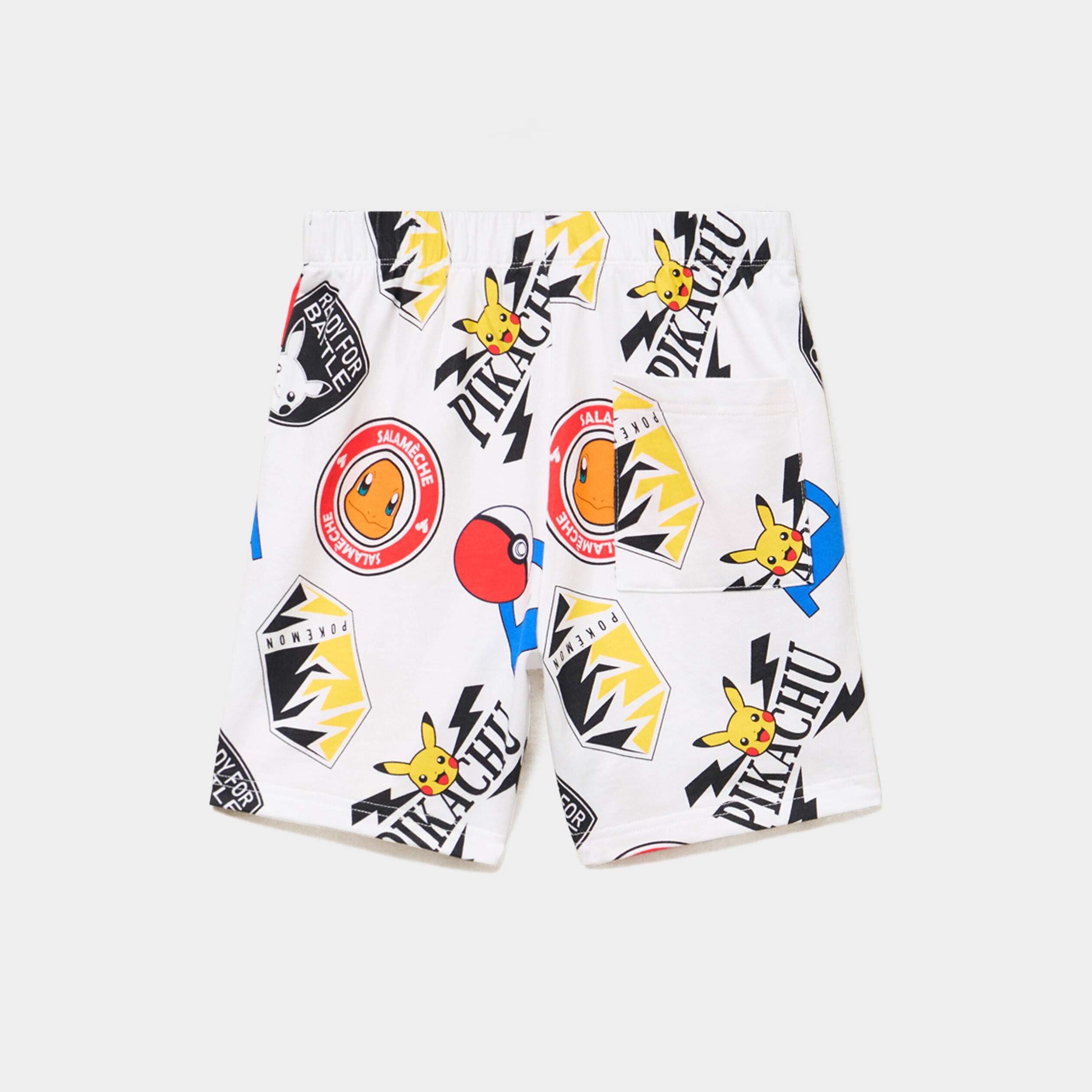 Short droit coton Pok&eacute;mon blanc gar&ccedil;on