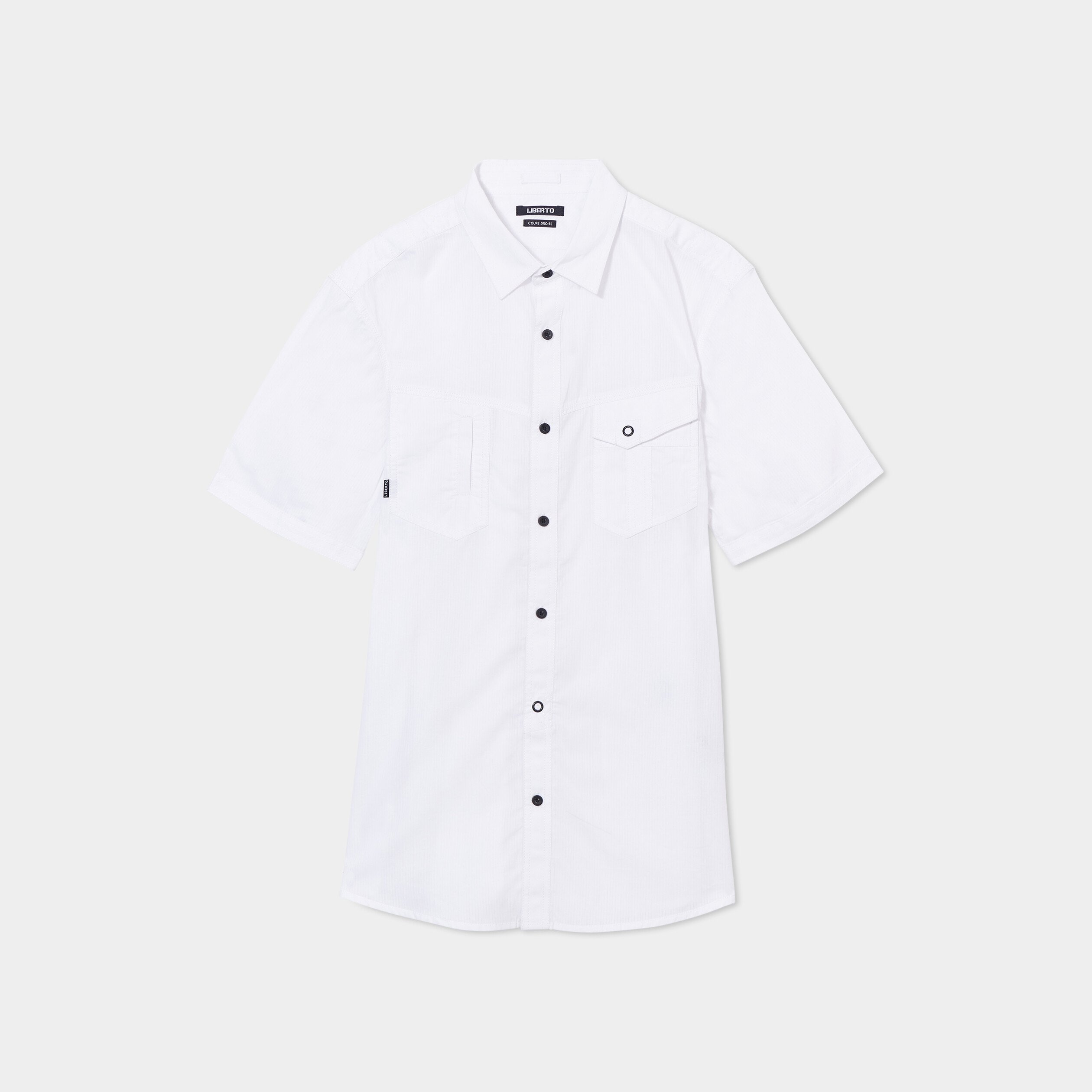 chemise manches courtes a poches liberto blanc homme Chemise manches courtes à poches Liberto blanc homme