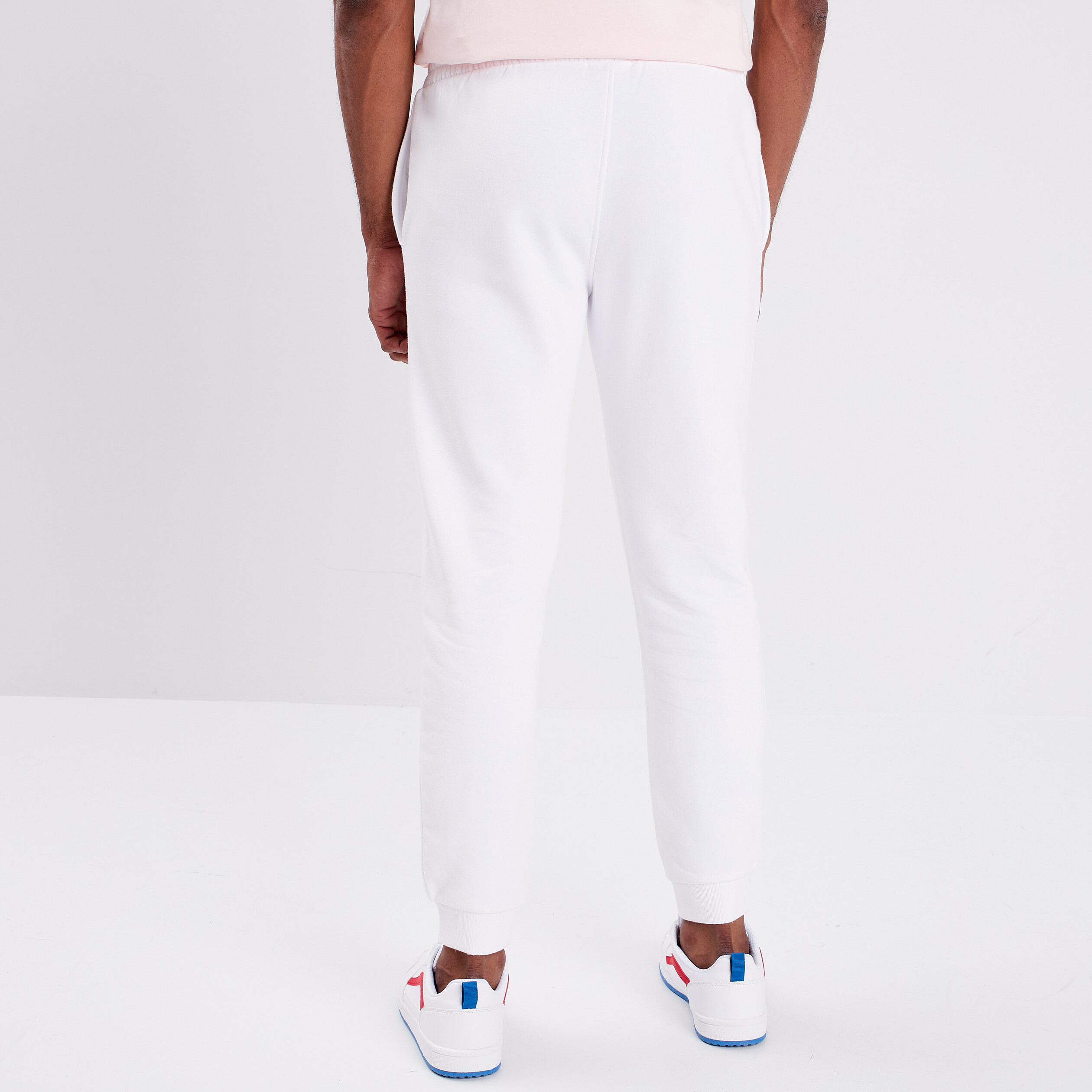Pantalon jogging droit molleton blanc homme