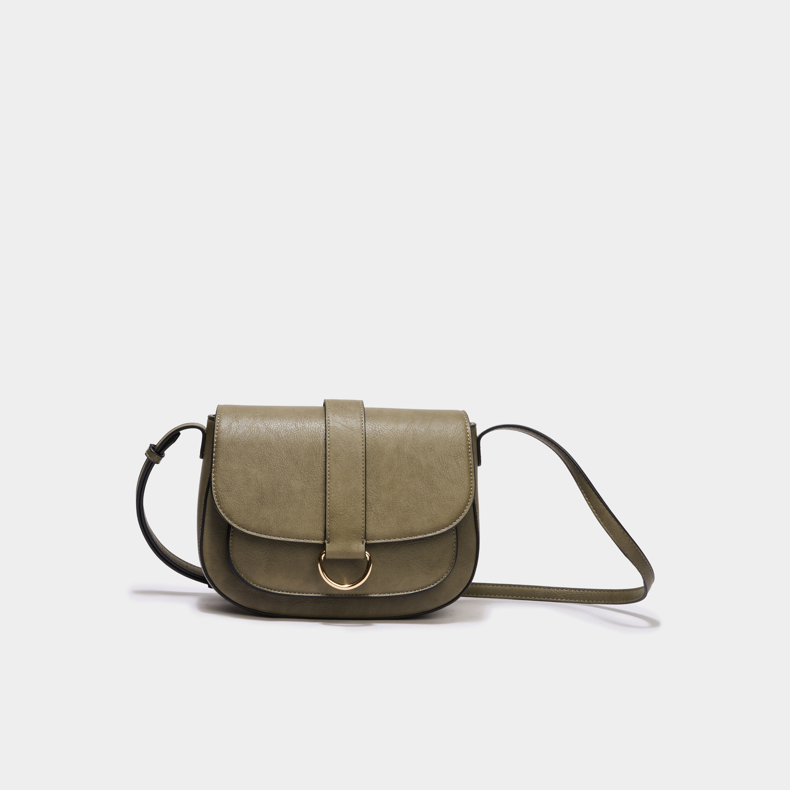 Sac besace en bandouli&egrave;re vert kaki femme