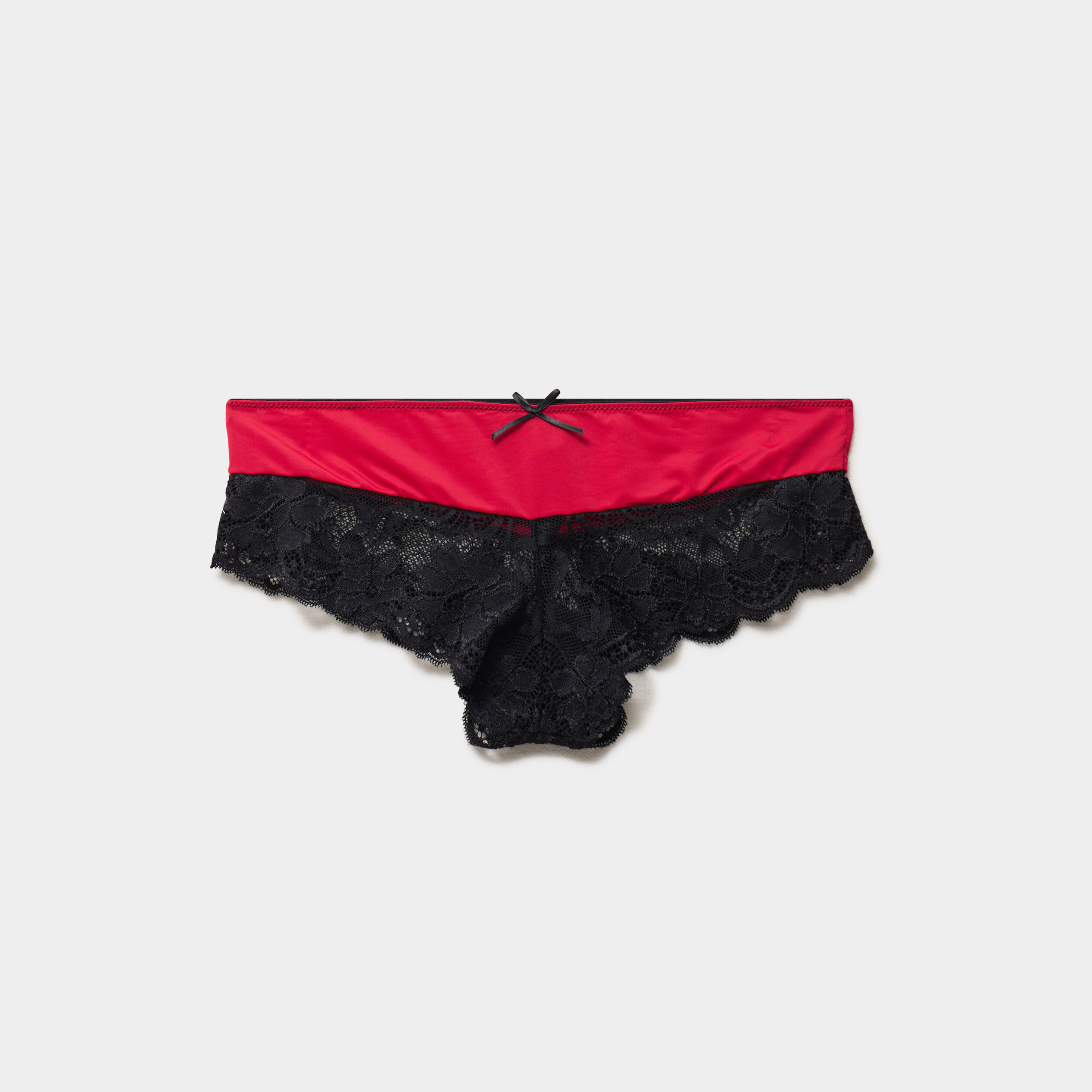 Shorty microfibre avec dentelle rose framboise femme