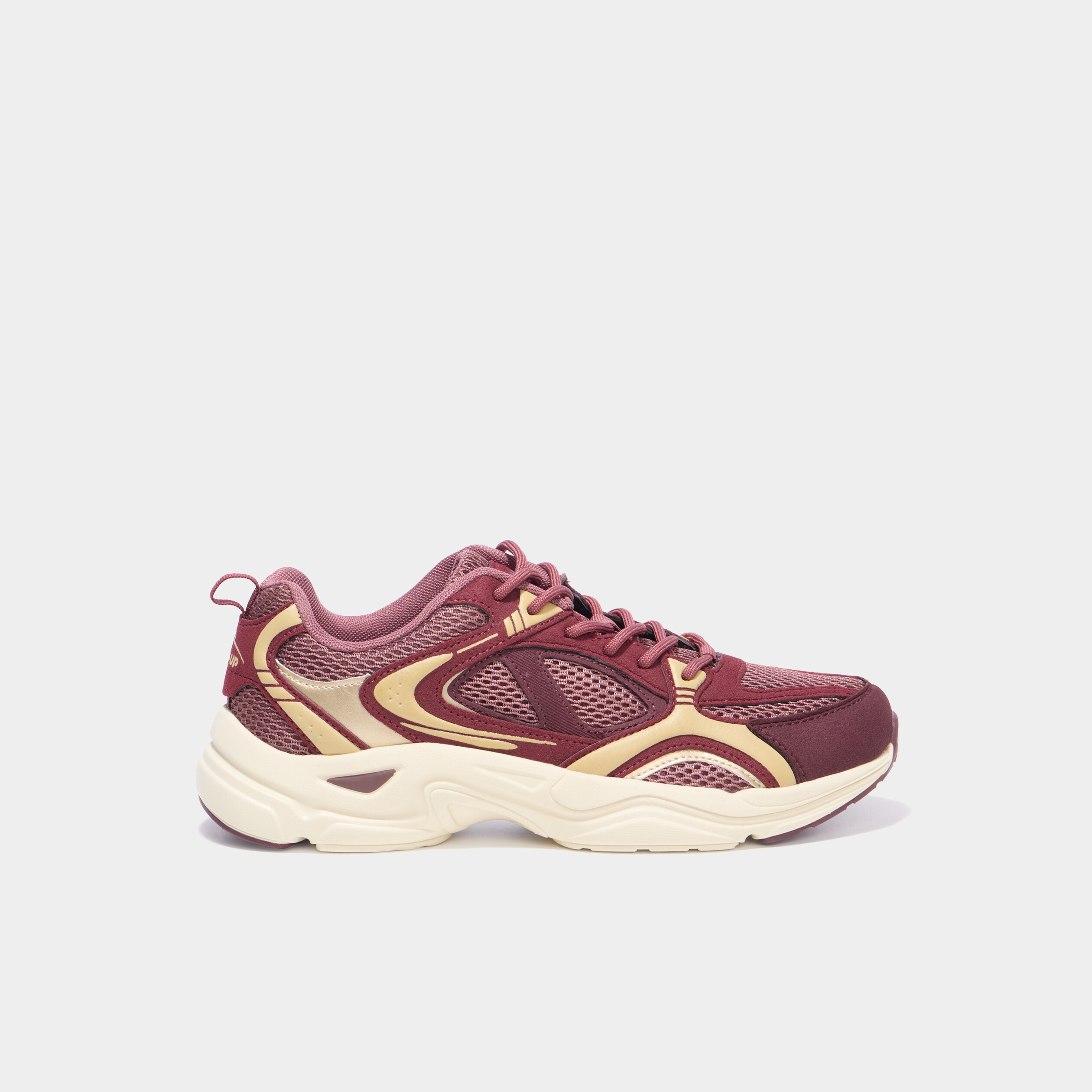 Baskets running &agrave; lacets bordeaux femme