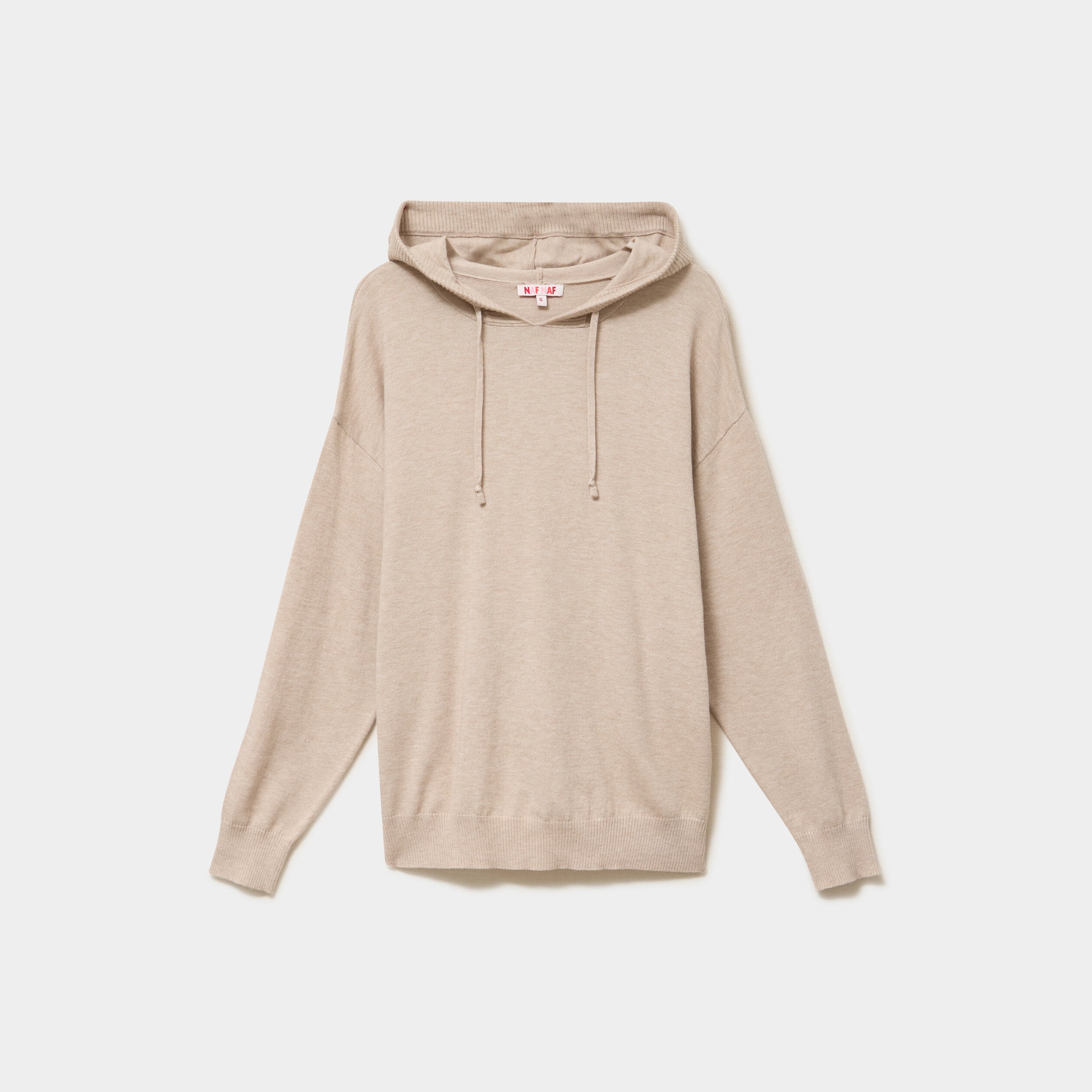Haut de pyjama hoodie manches longues beige femme
