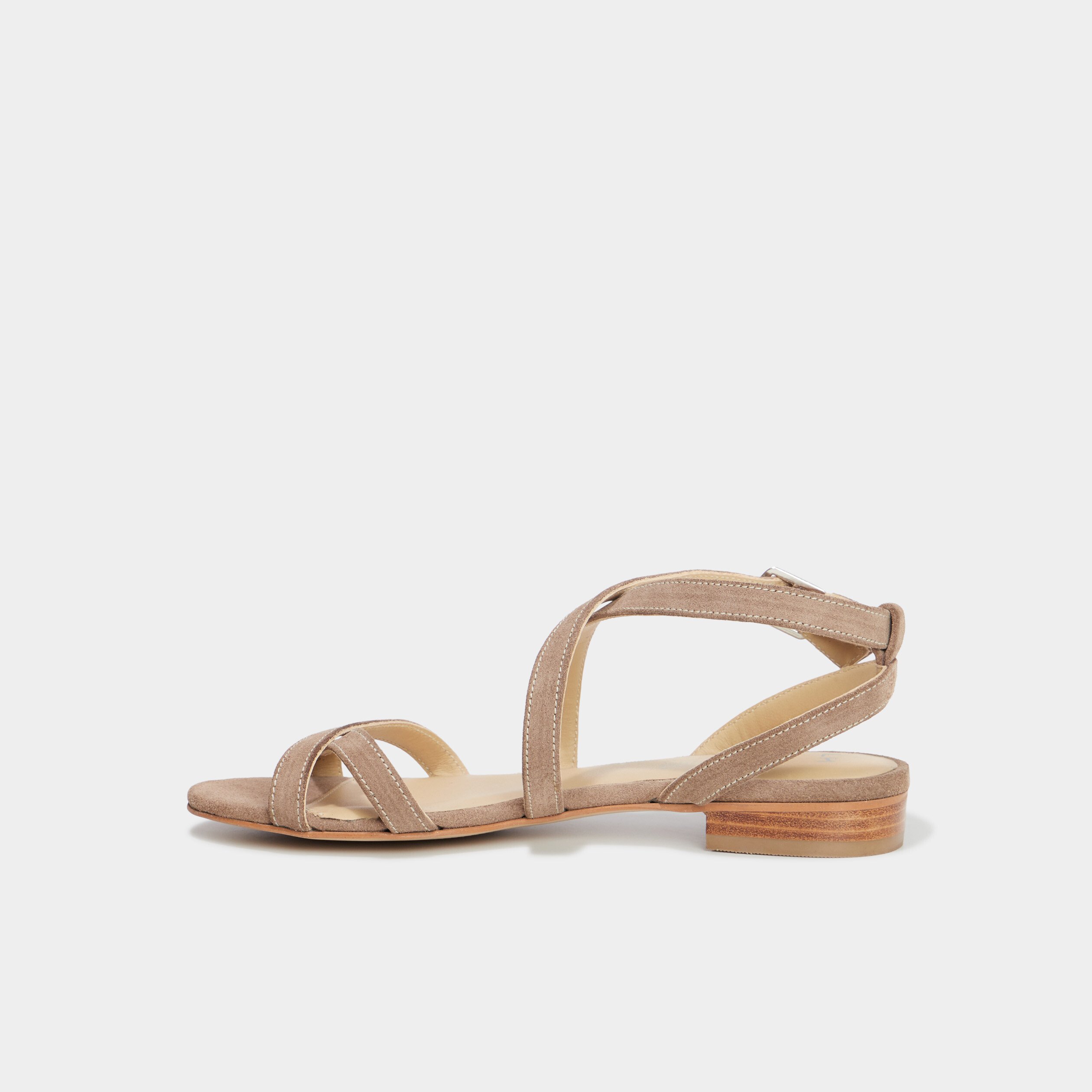 sandales avec brides en cuir sable femme Sandales avec brides en cuir sable femme