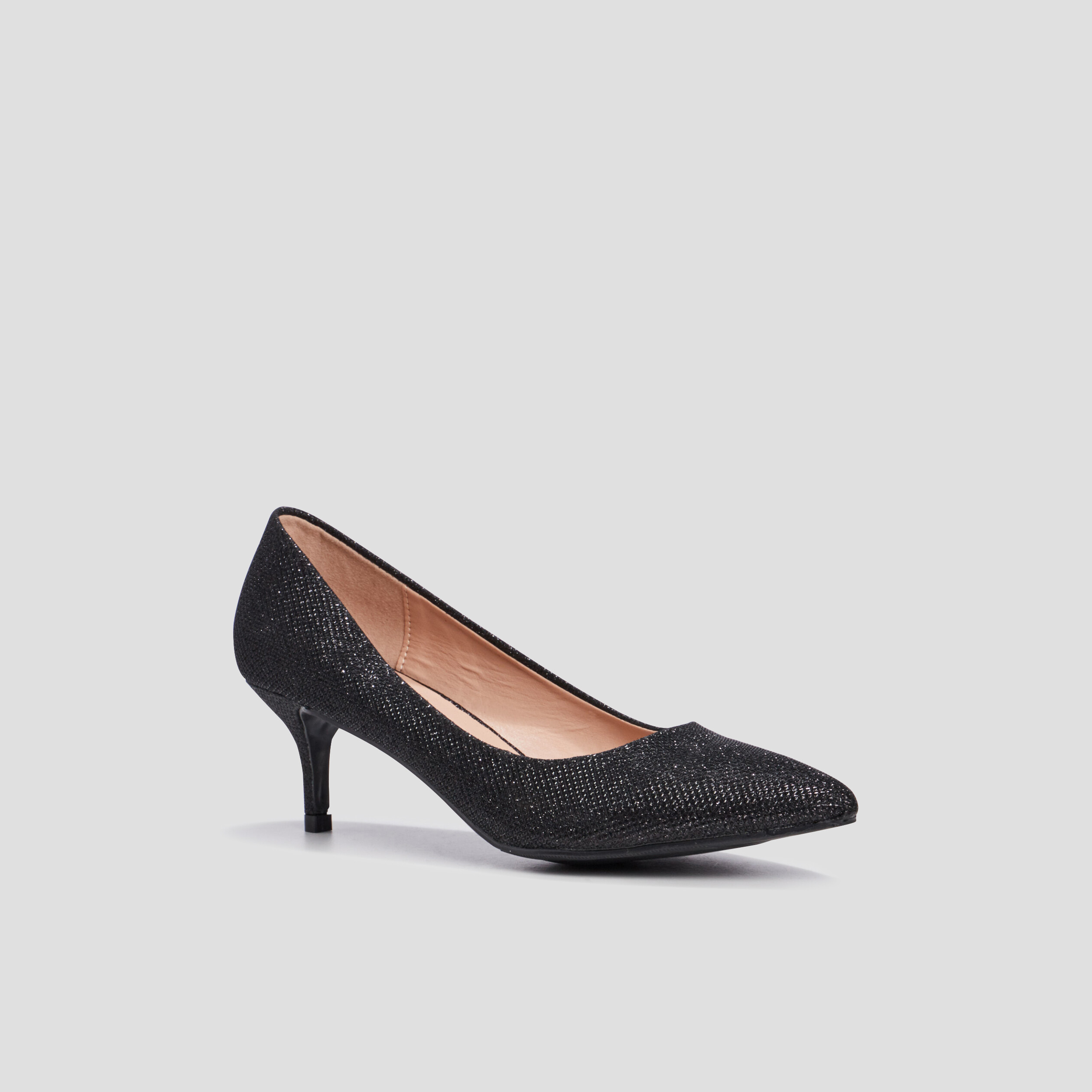 Escarpins &agrave; talons paillet&eacute;s noir femme