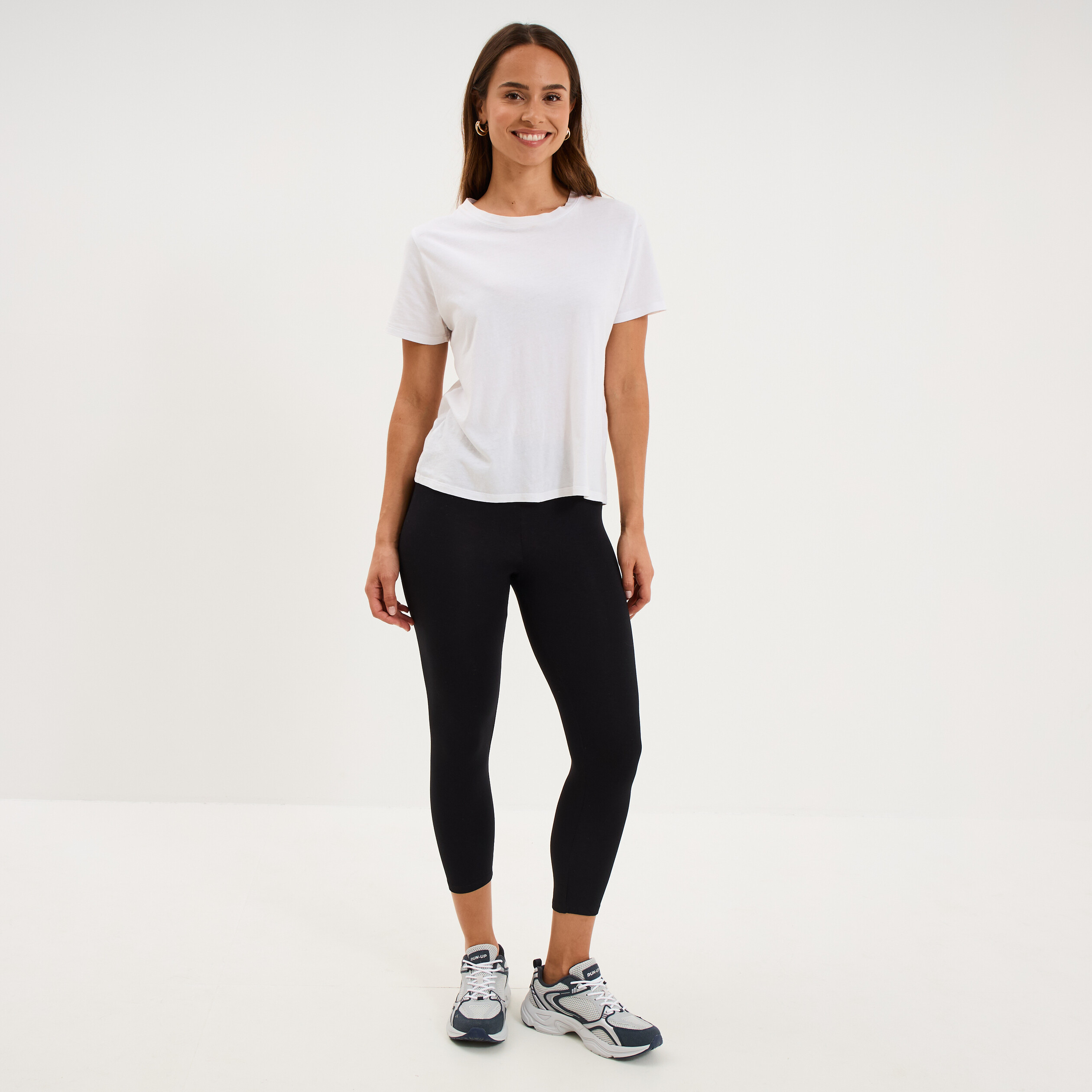 Legging &eacute;lastiqu&eacute; 7/8&egrave;me noir femme