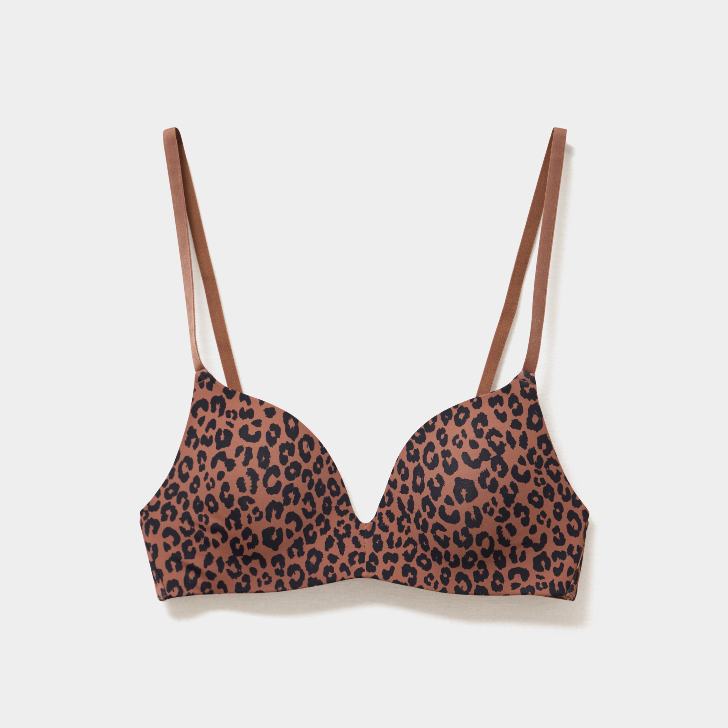 Soutien-gorge triangle bretelles fines marron femme