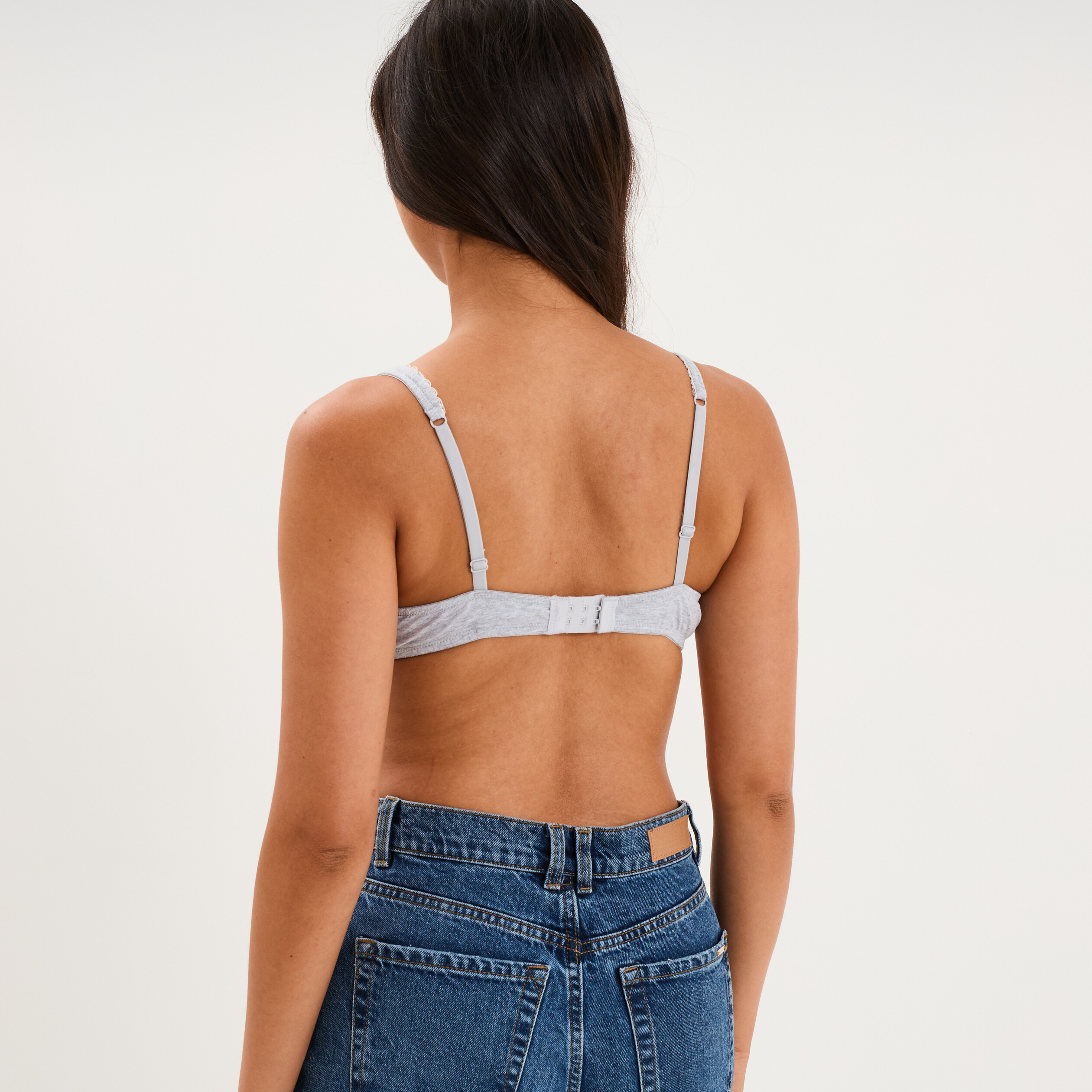 Soutien-gorge foulard coton majoritaire gris clair femme