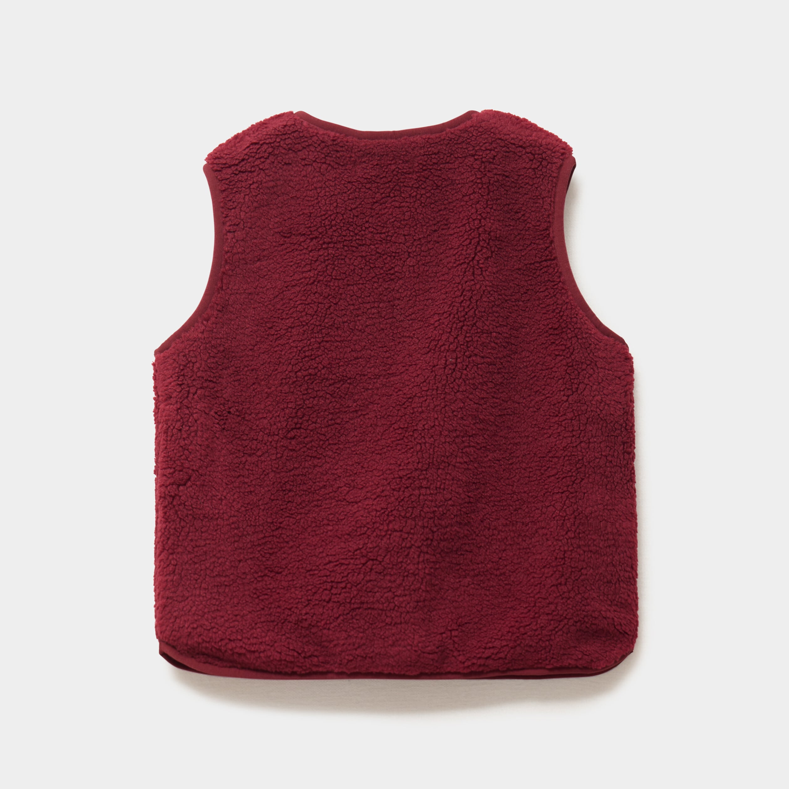 Gilet effet polaire sans manches bordeaux fille