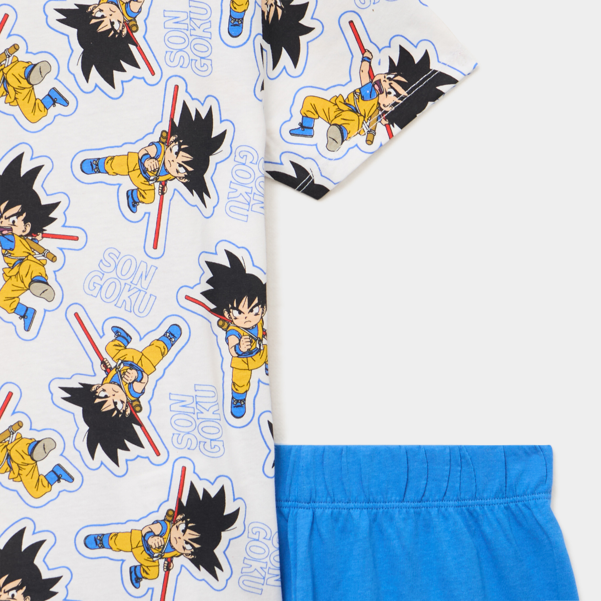 Ensemble pyjama short coton Dragon Ball blanc gar&ccedil;on