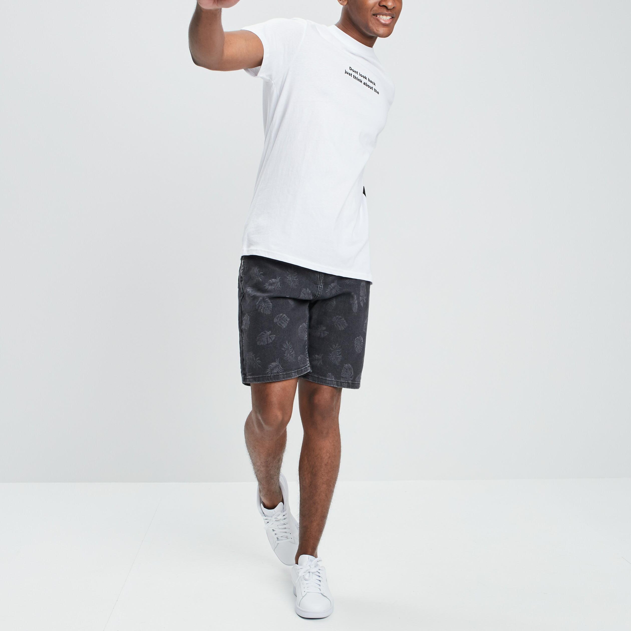 Bermuda droit denim gris homme