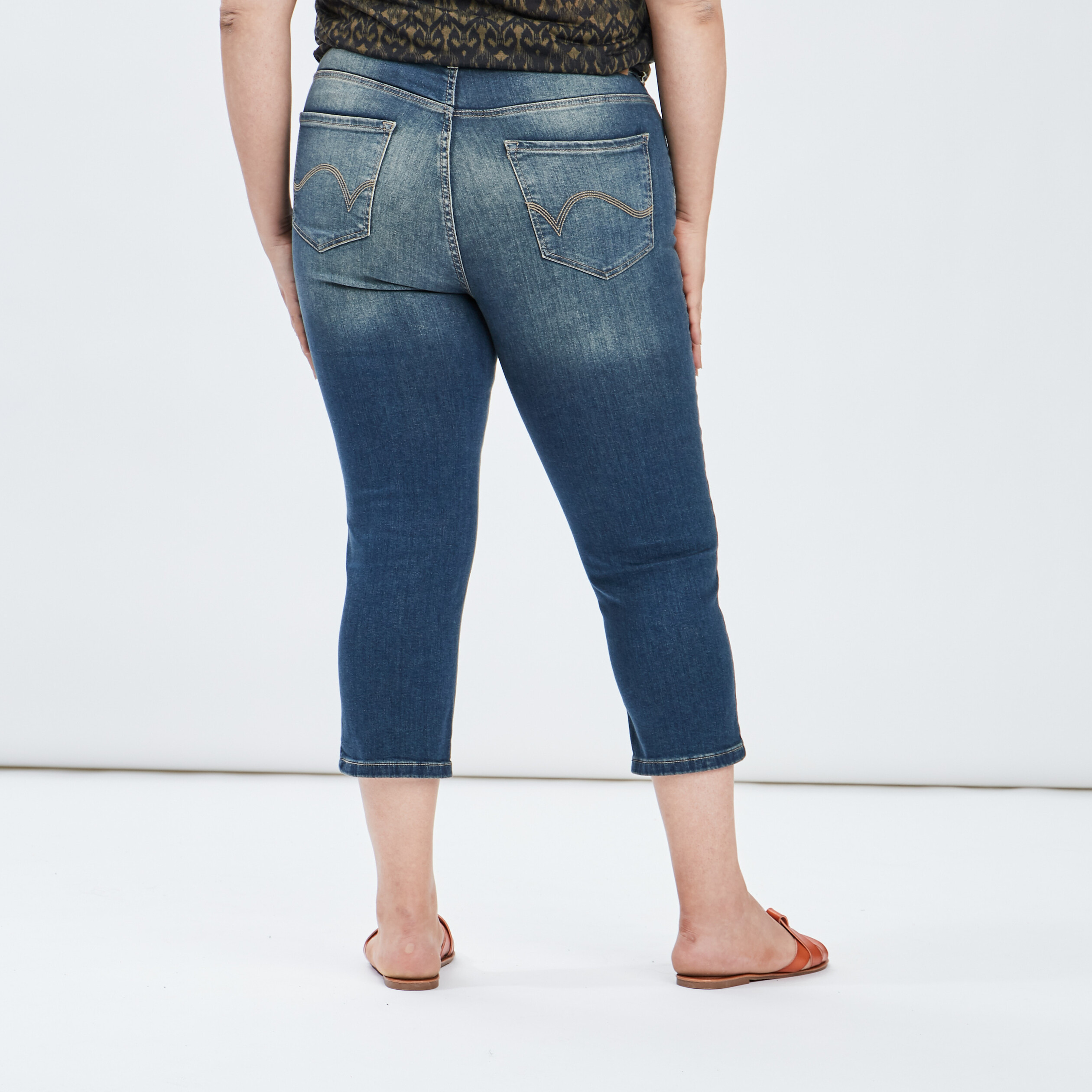 jeans slim 78eme denim stone femmegt Jeans slim 7/8ème denim stone femme grande taille