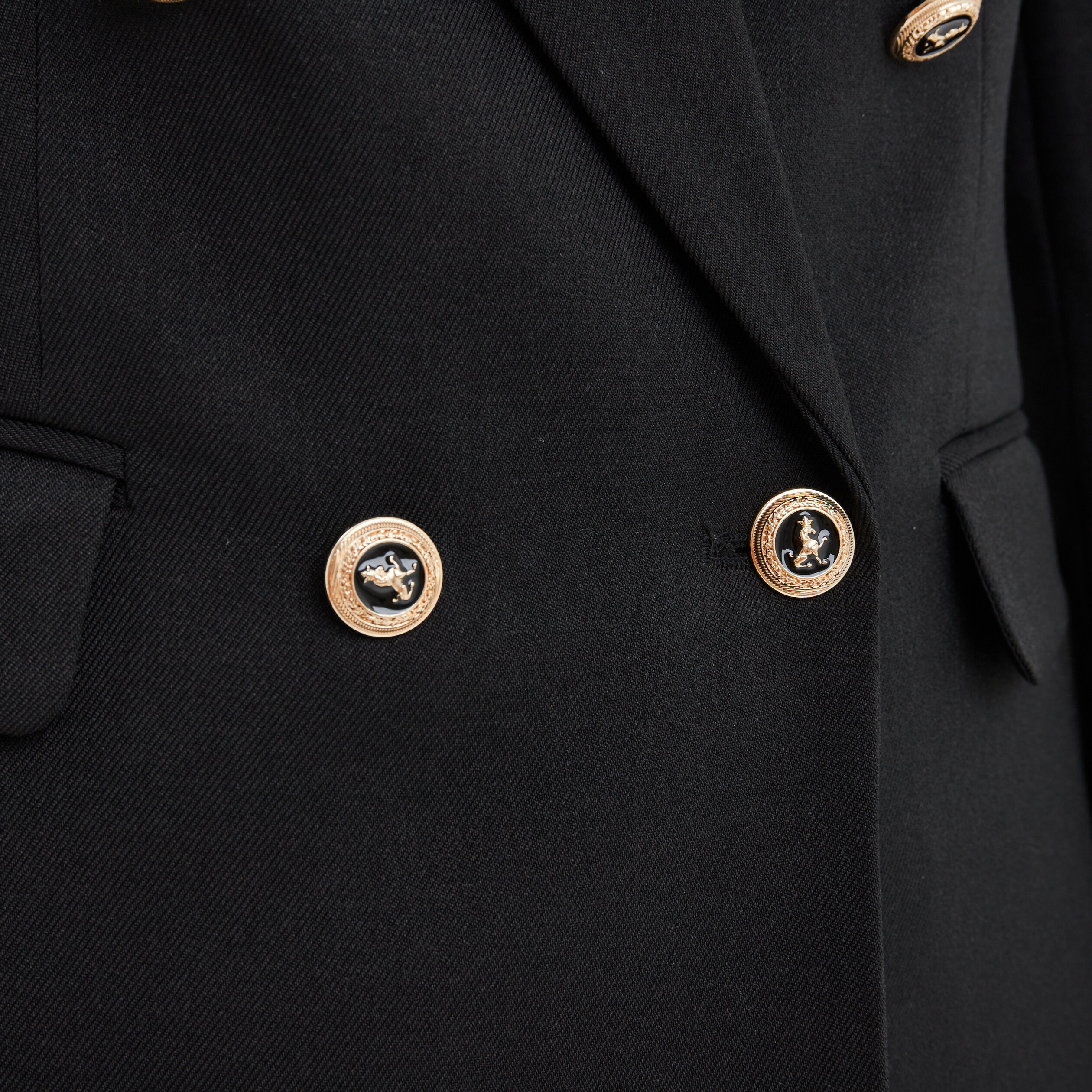 Veste blazer double boutonnage noir femme