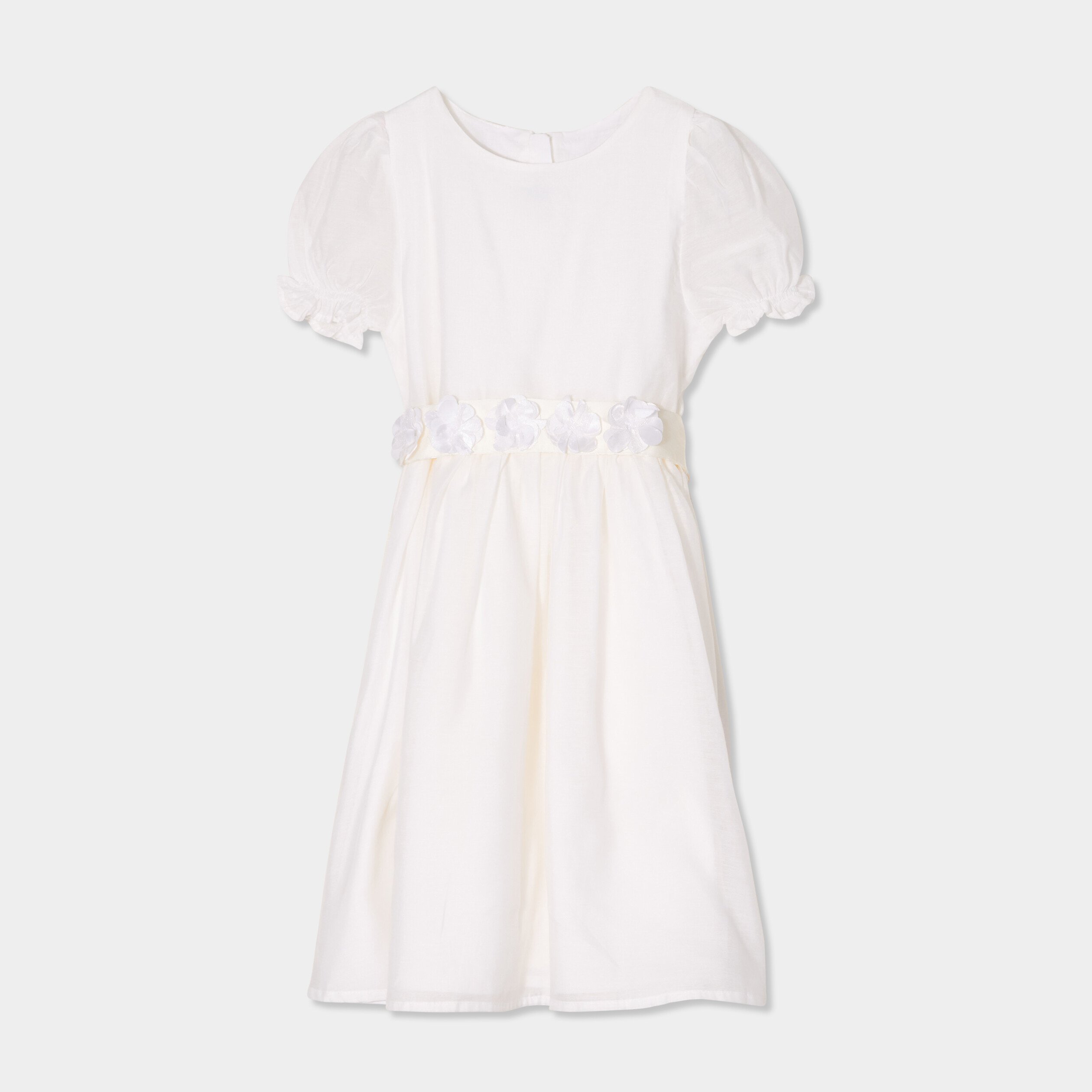 robe manches ballon ceinture fleurs ivoire fille Robe manches ballon ceinture fleurs ivoire fille