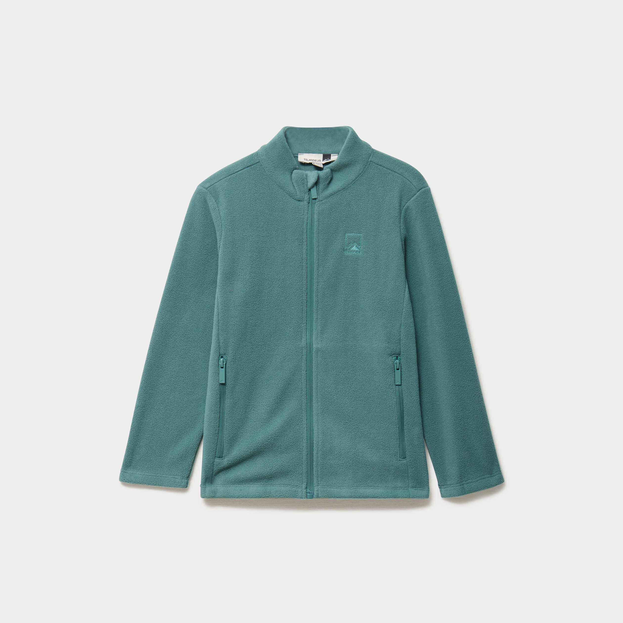 Gilet polaire zipp&eacute; col montant vert fonc&eacute; gar&ccedil;on