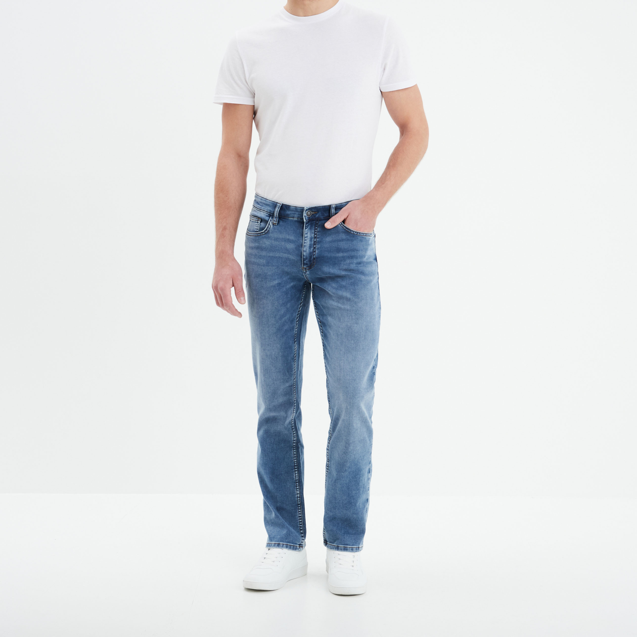 Jean stretch coupe regular denim double stone homme
