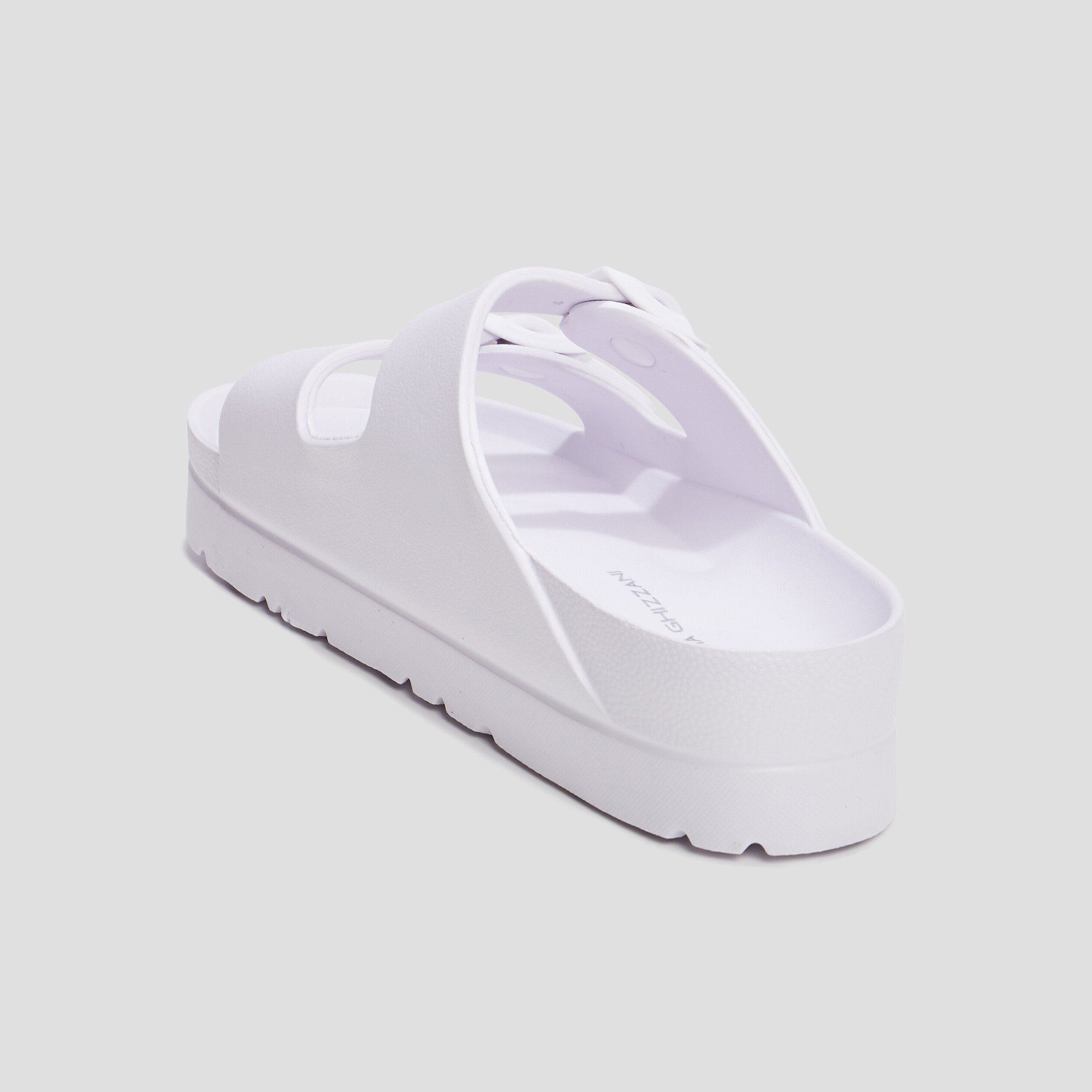 Mules de plage plateformes blanc femme