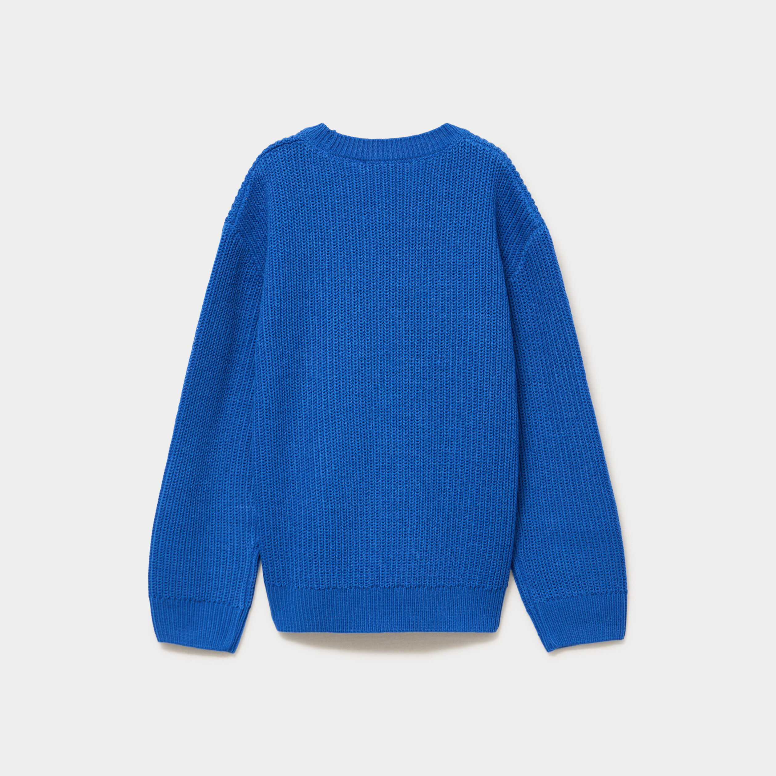 Pull col rond manches longues bleu roi gar&ccedil;on