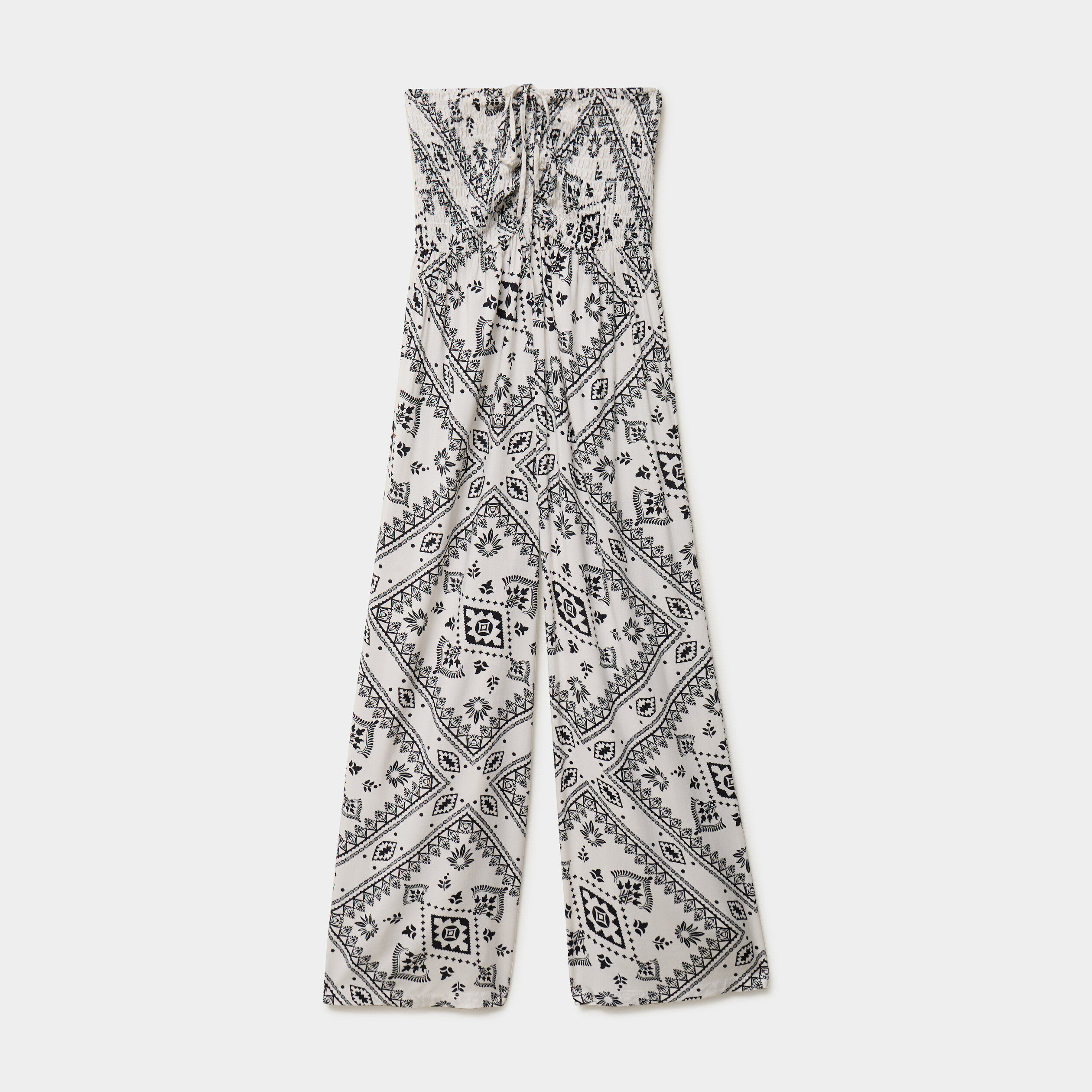 Combinaison pantalon bustier fluide blanc femme