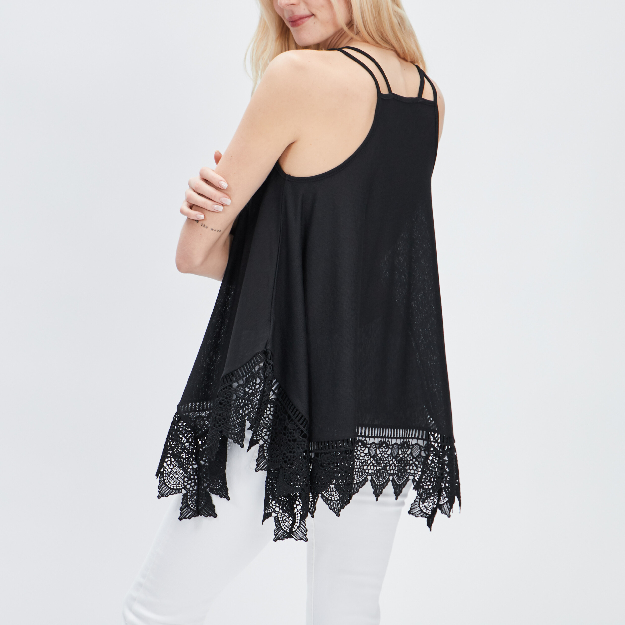 debardeur large asymetrique mosquitos noir femme Débardeur large asymétrique Mosquitos noir femme
