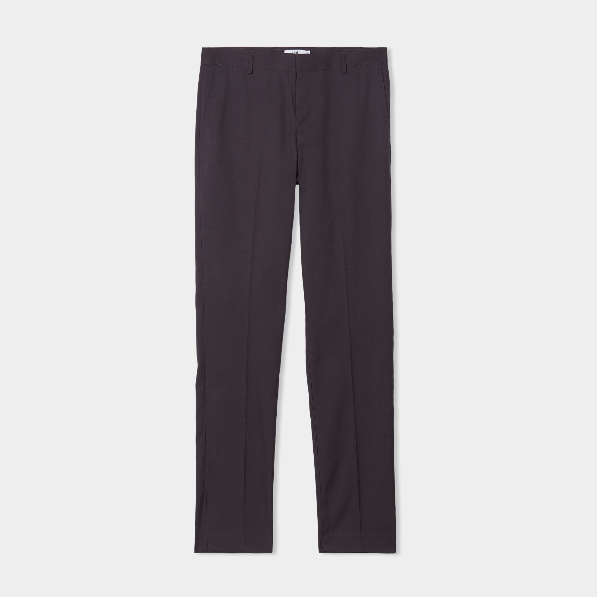 Pantalon de costume droit avec pinces gris fonc&eacute; homme