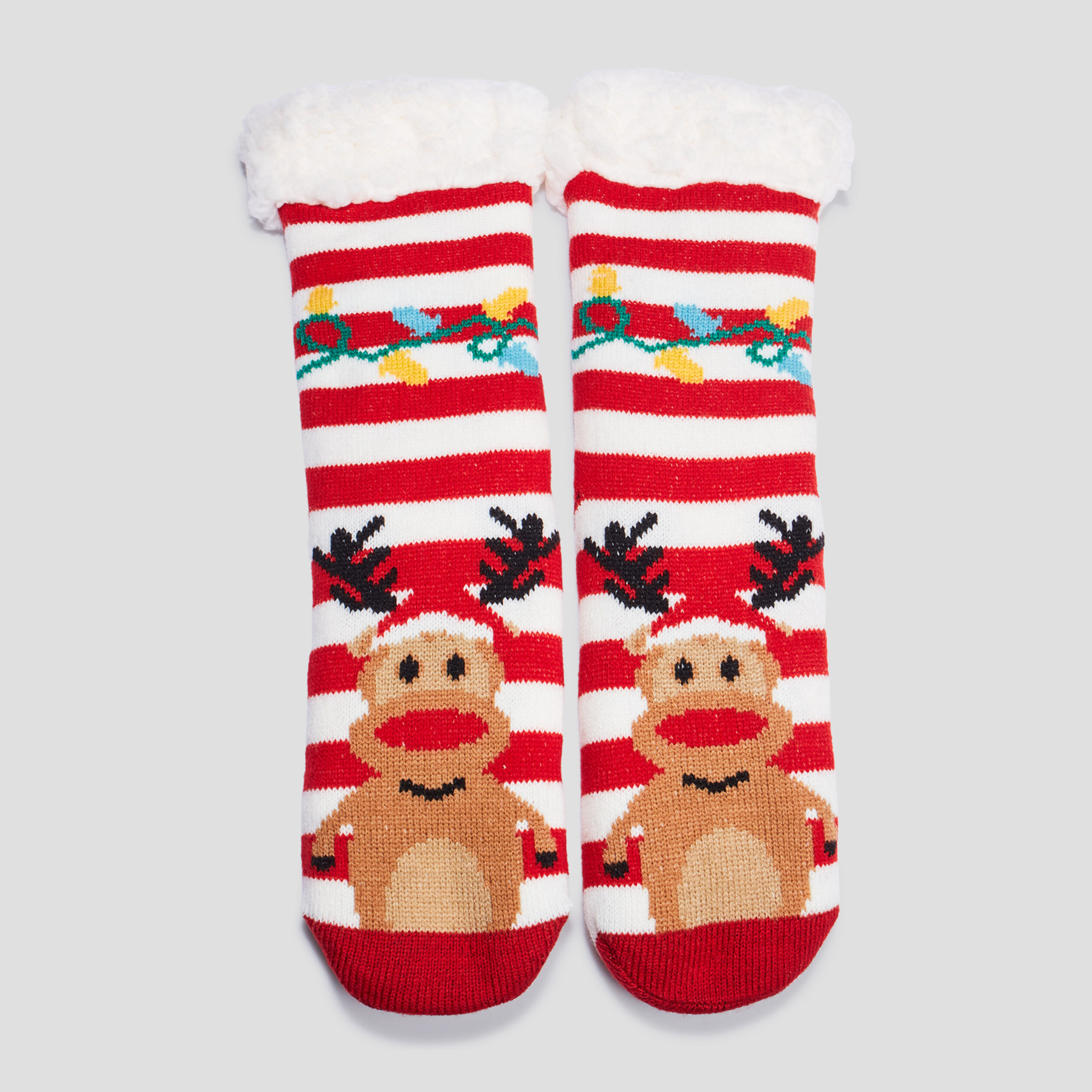 Chaussettes d'intérieur rouge femme