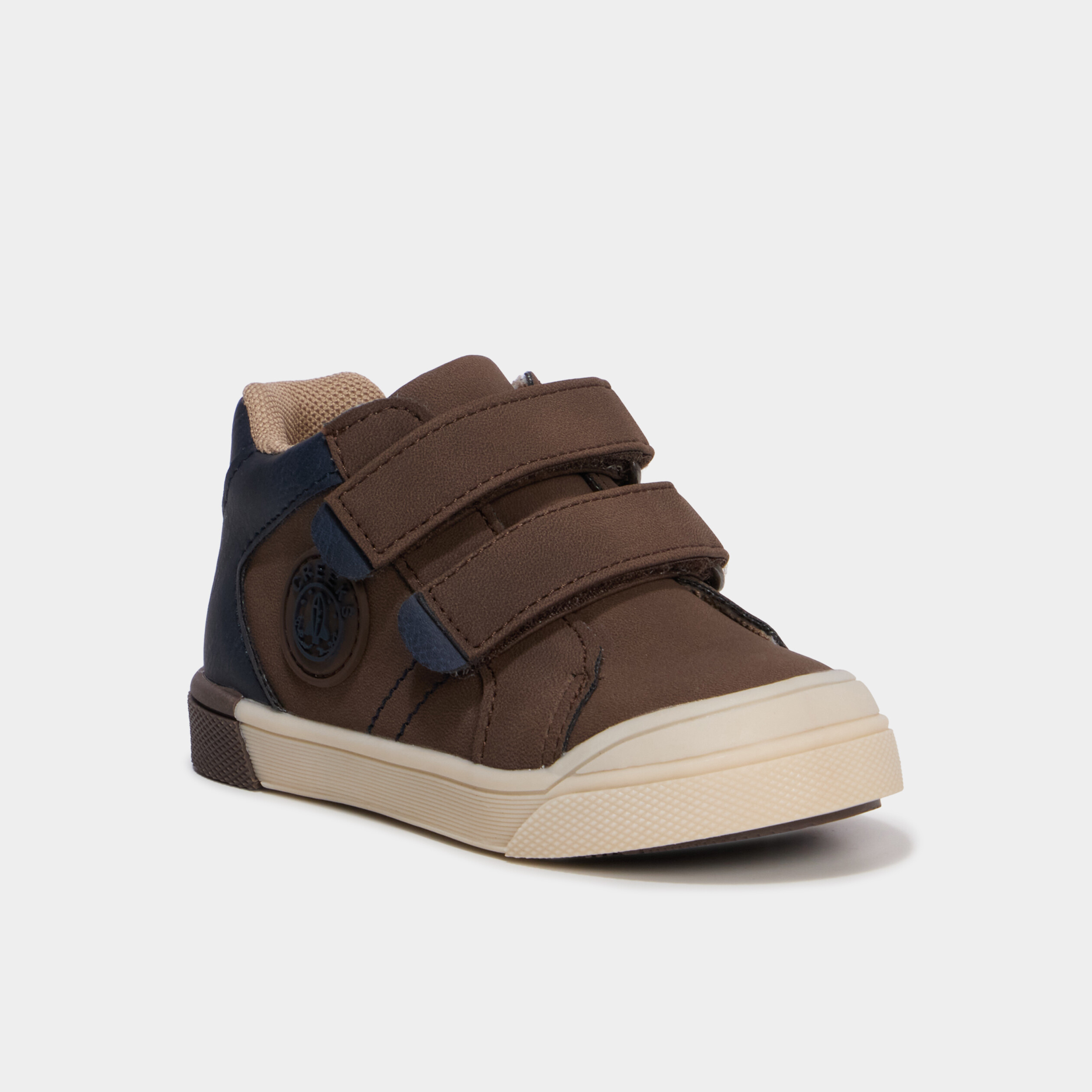 Baskets &agrave; scratchs bout rond Creeks marron b&eacute;b&eacute; gar&ccedil;on