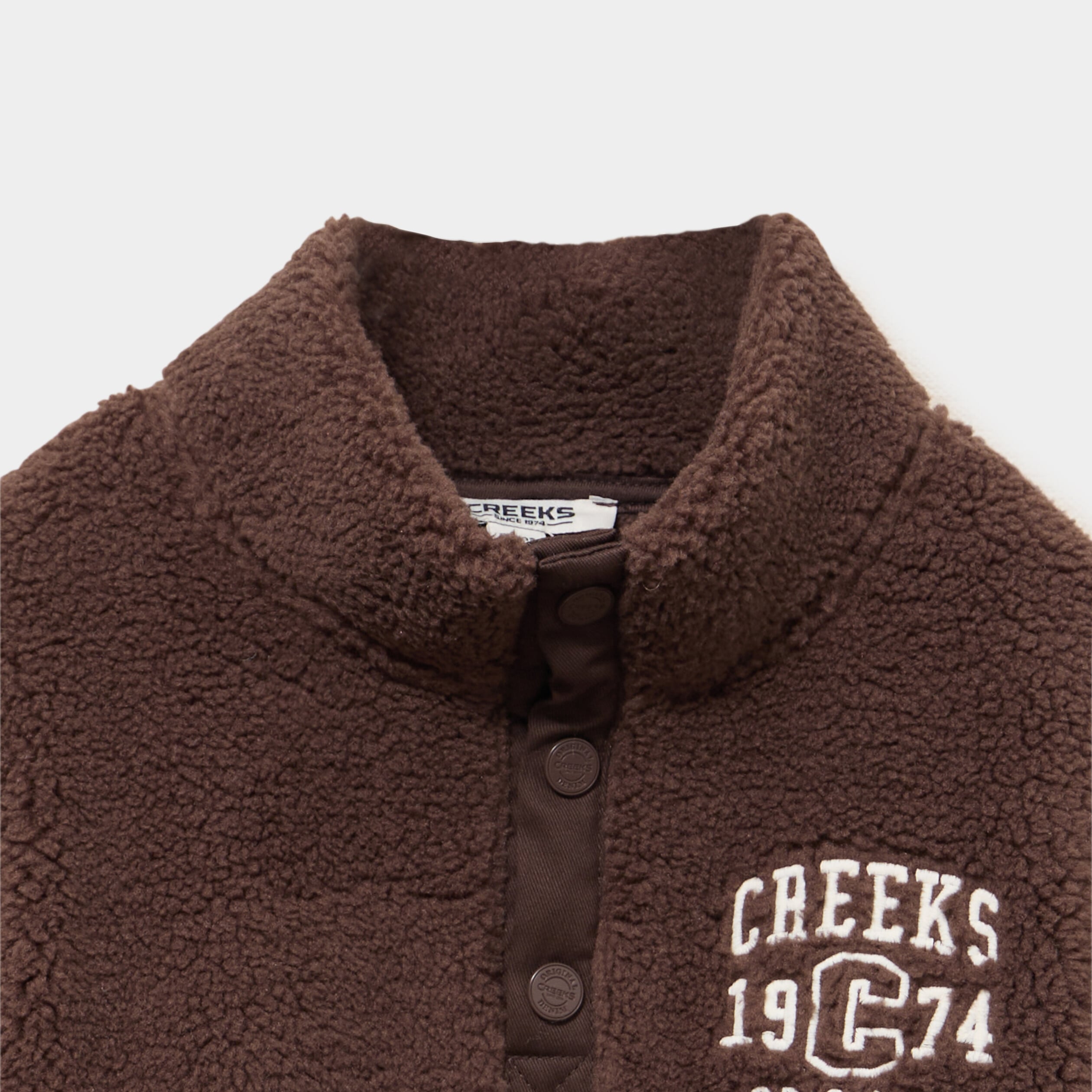 Sweat camionneur polaire manches longues marron fonc&eacute; gar&ccedil;on