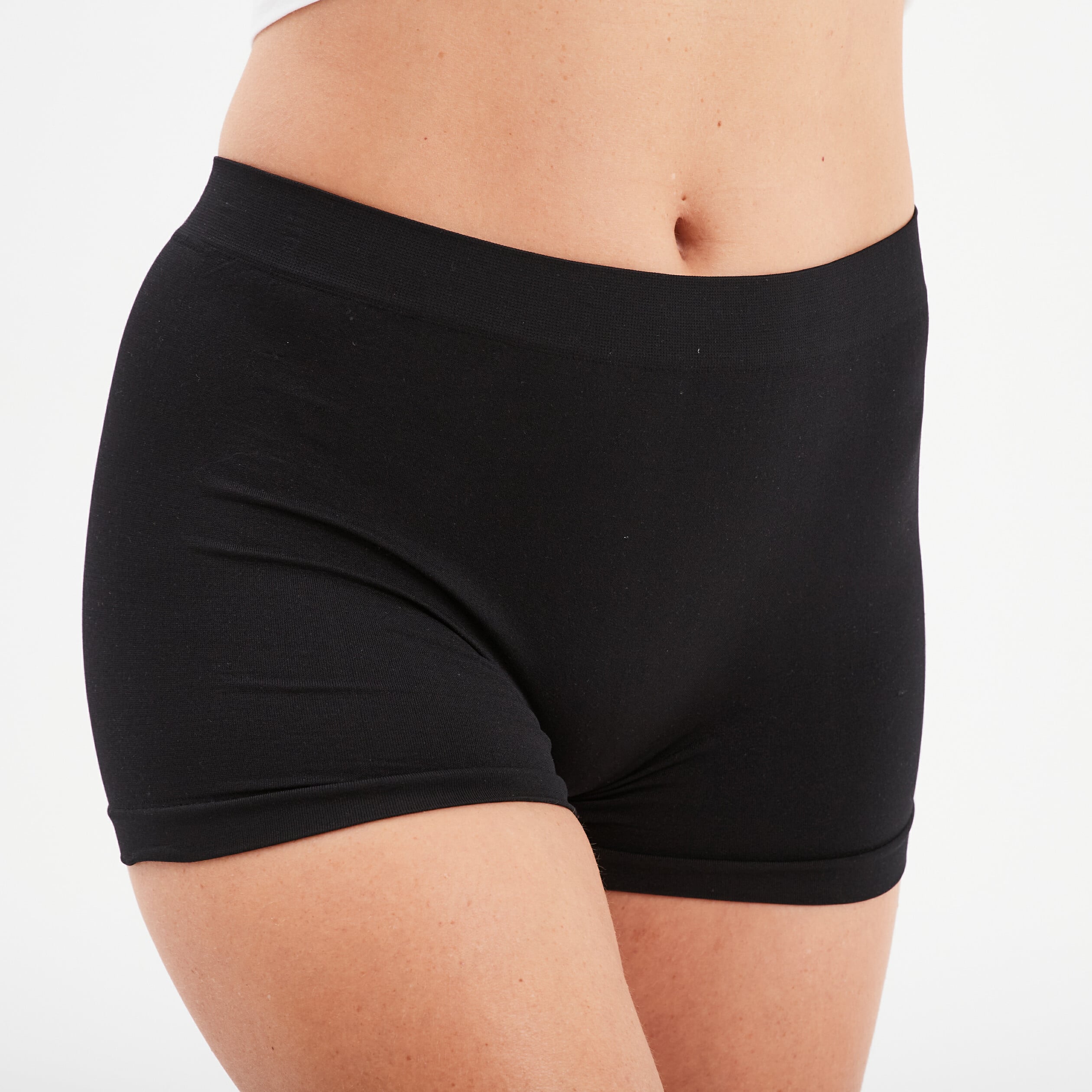 Shorty sans couture taille &eacute;lastiqu&eacute;e noir femme