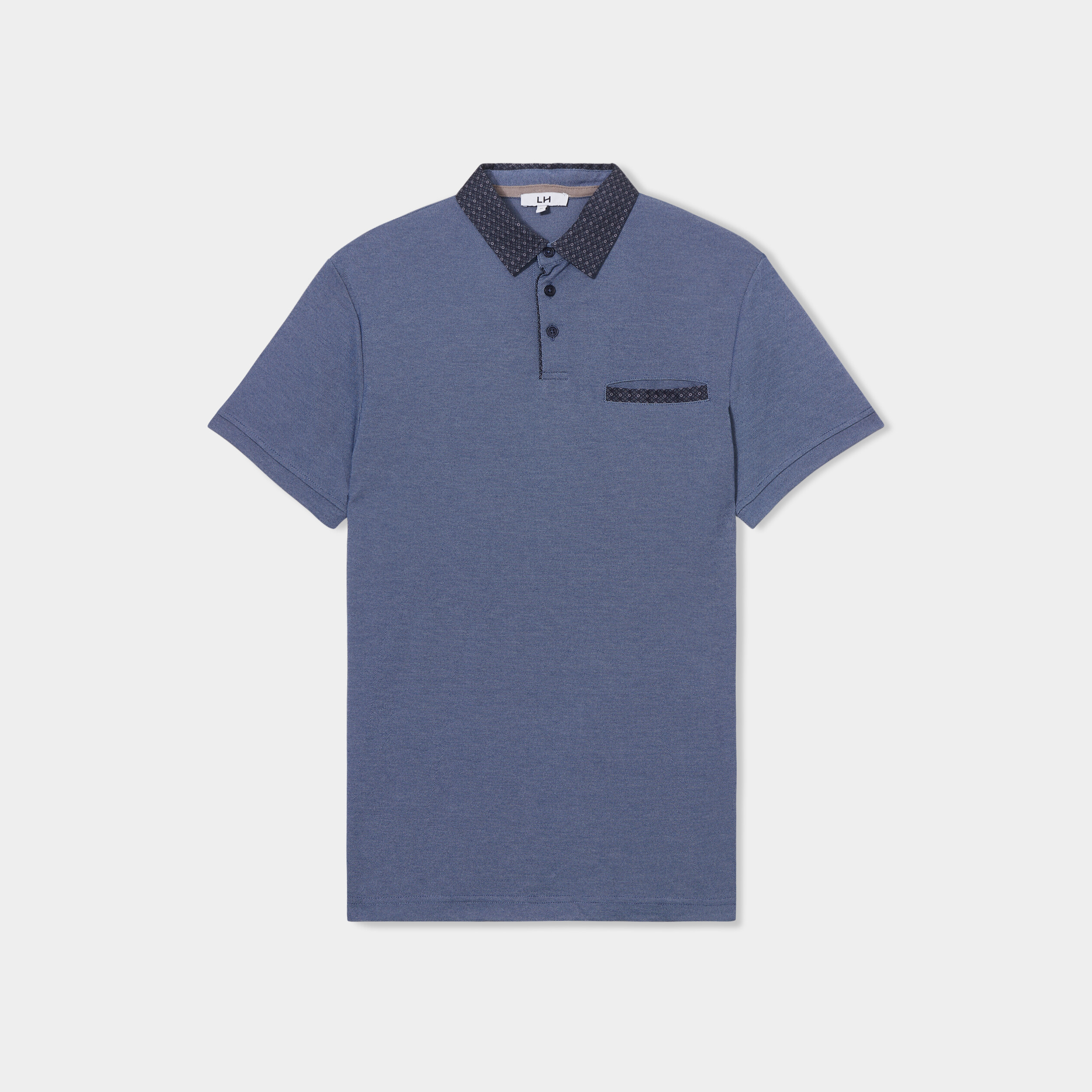 polo droit manches courtes 1 poche buste bleu fonce homme Polo droit manches courtes 1 poche buste bleu foncé homme