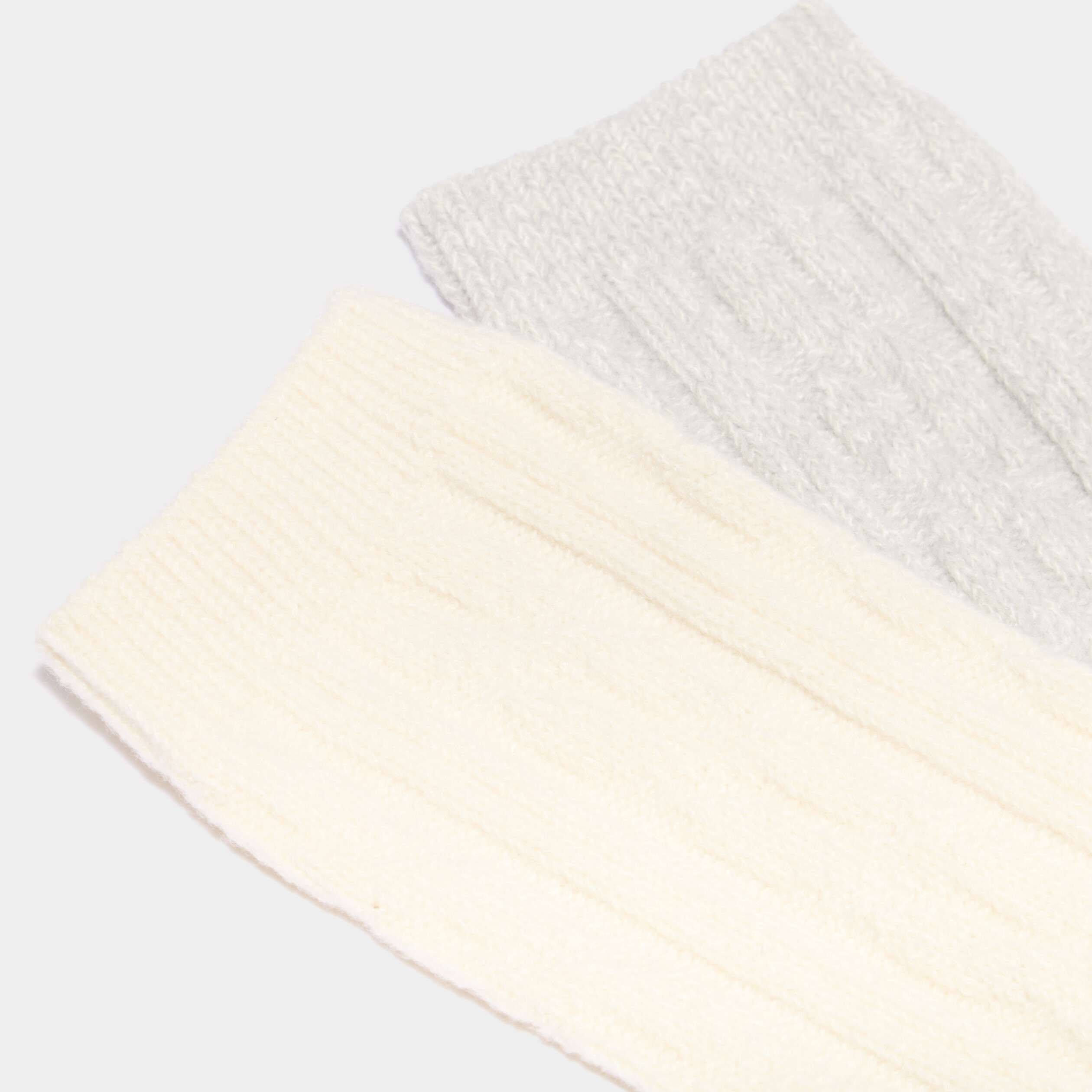 Lot 2 paires chaussettes torsades ivoire femme