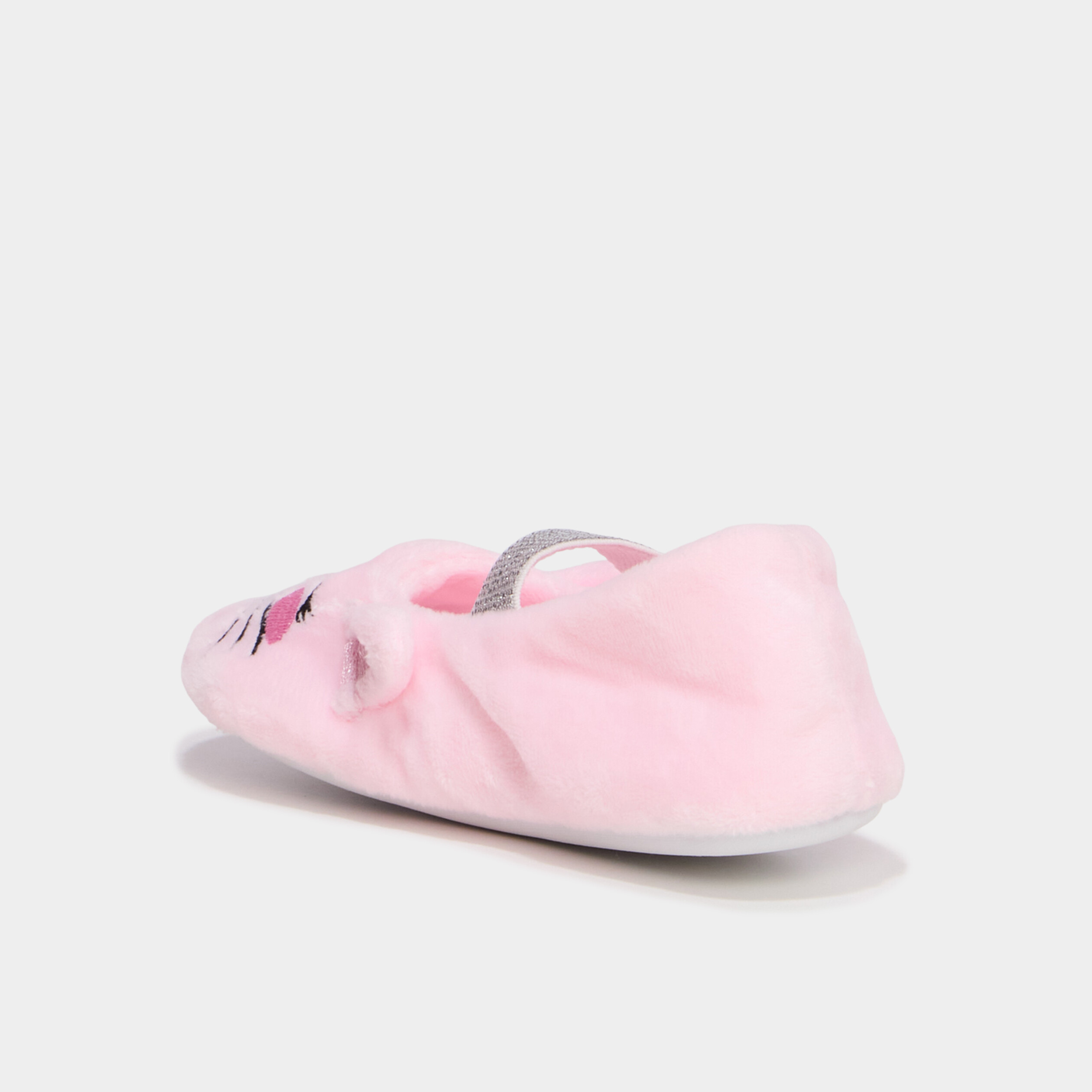 Chaussons ballerines effet velours rose fille