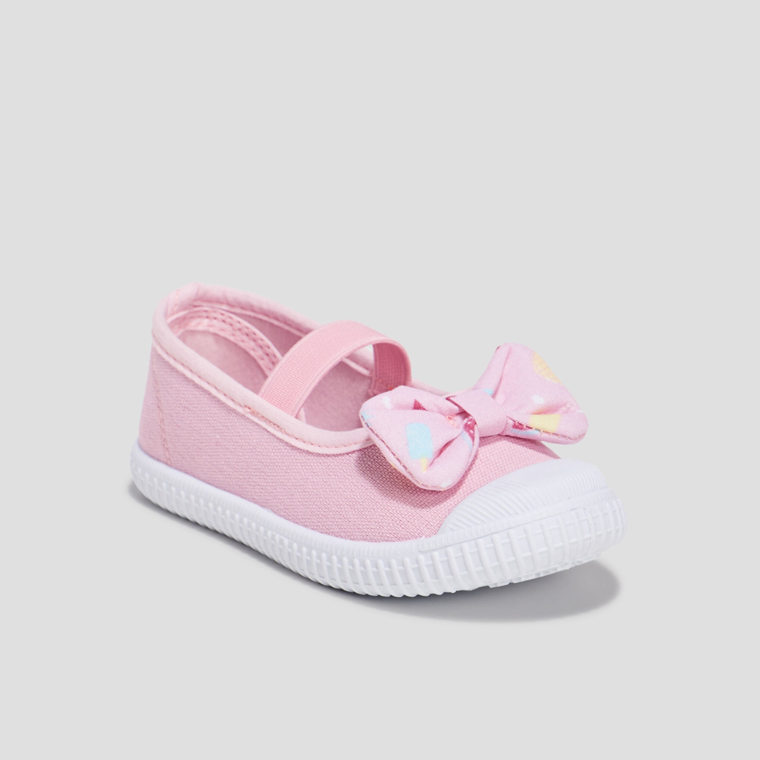 Babies toile avec noeuds bout renforc&eacute; rose fille