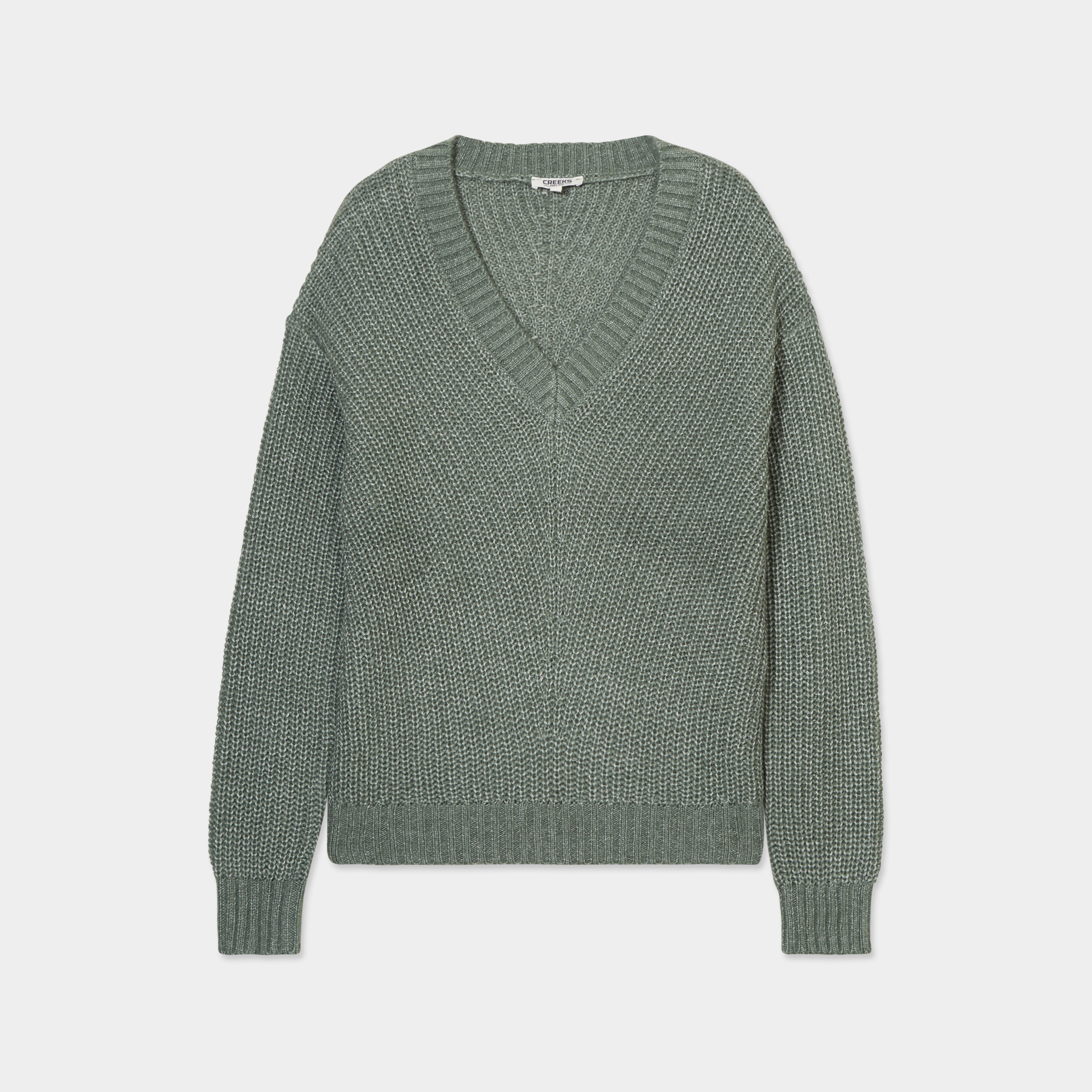 pull col en v vert femme Pull col en V vert femme