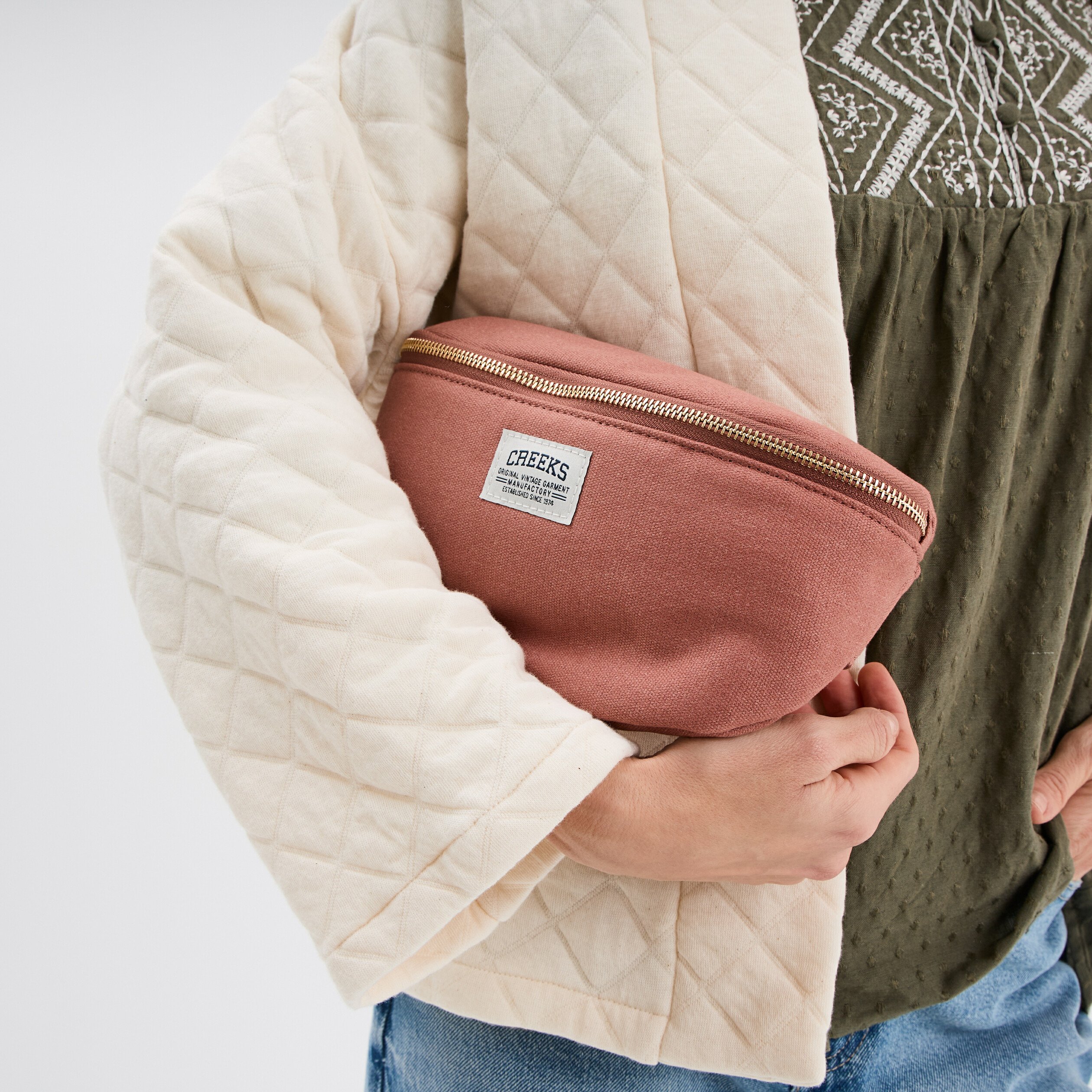 sac banane bandouliere ajustable vieux rose femme Sac banane bandoulière ajustable vieux rose femme