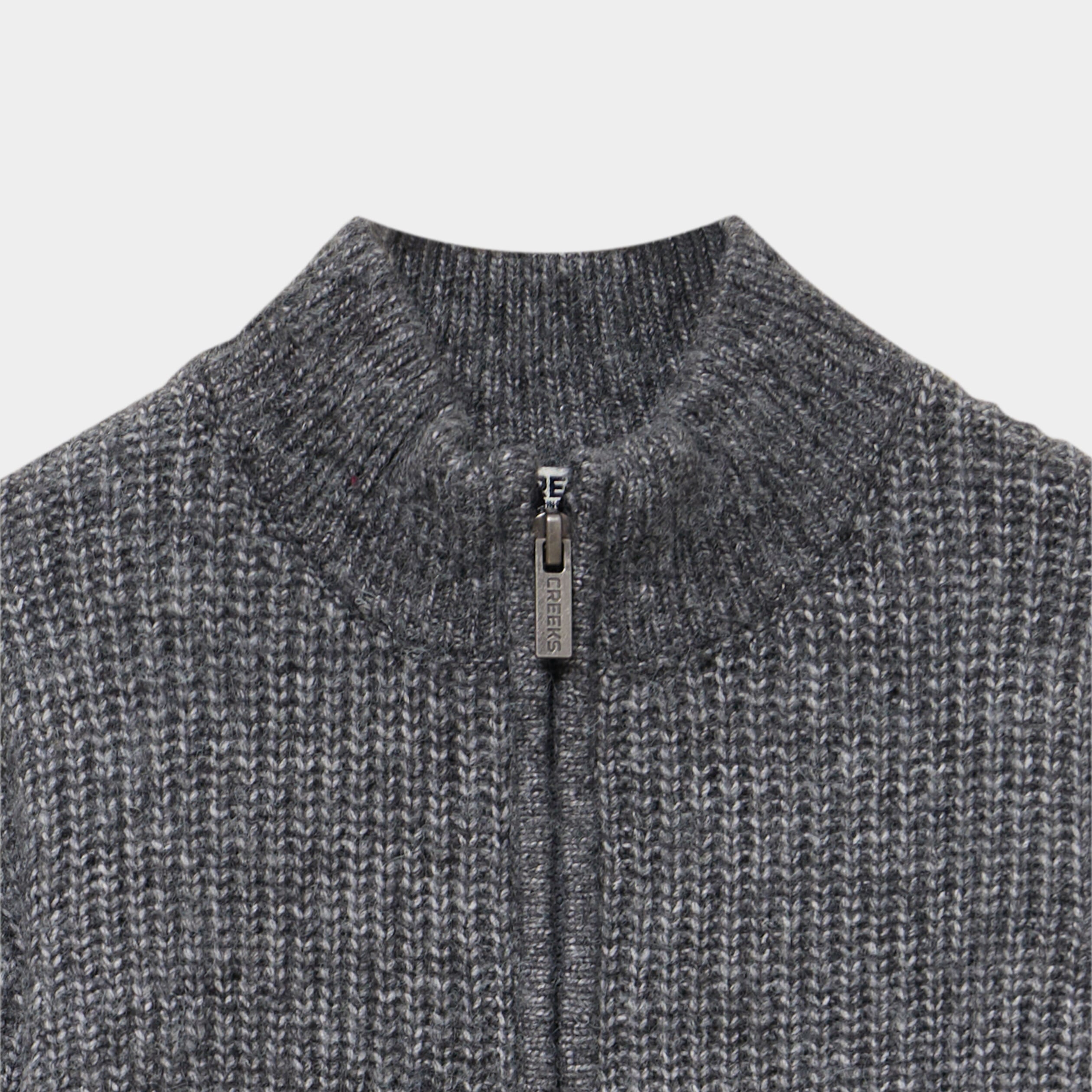 Pull droit col camionneur gris gar&ccedil;on