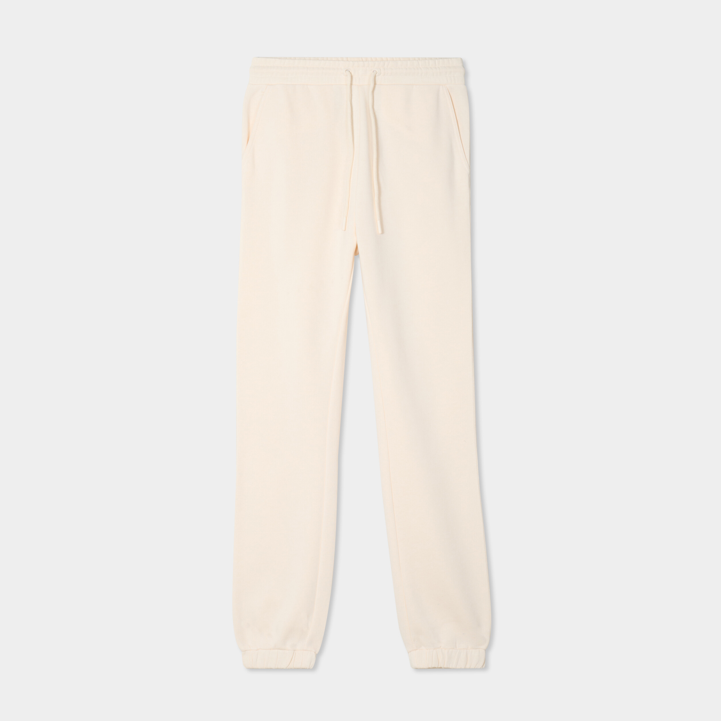 Pantalon jogging droit molleton sable femme