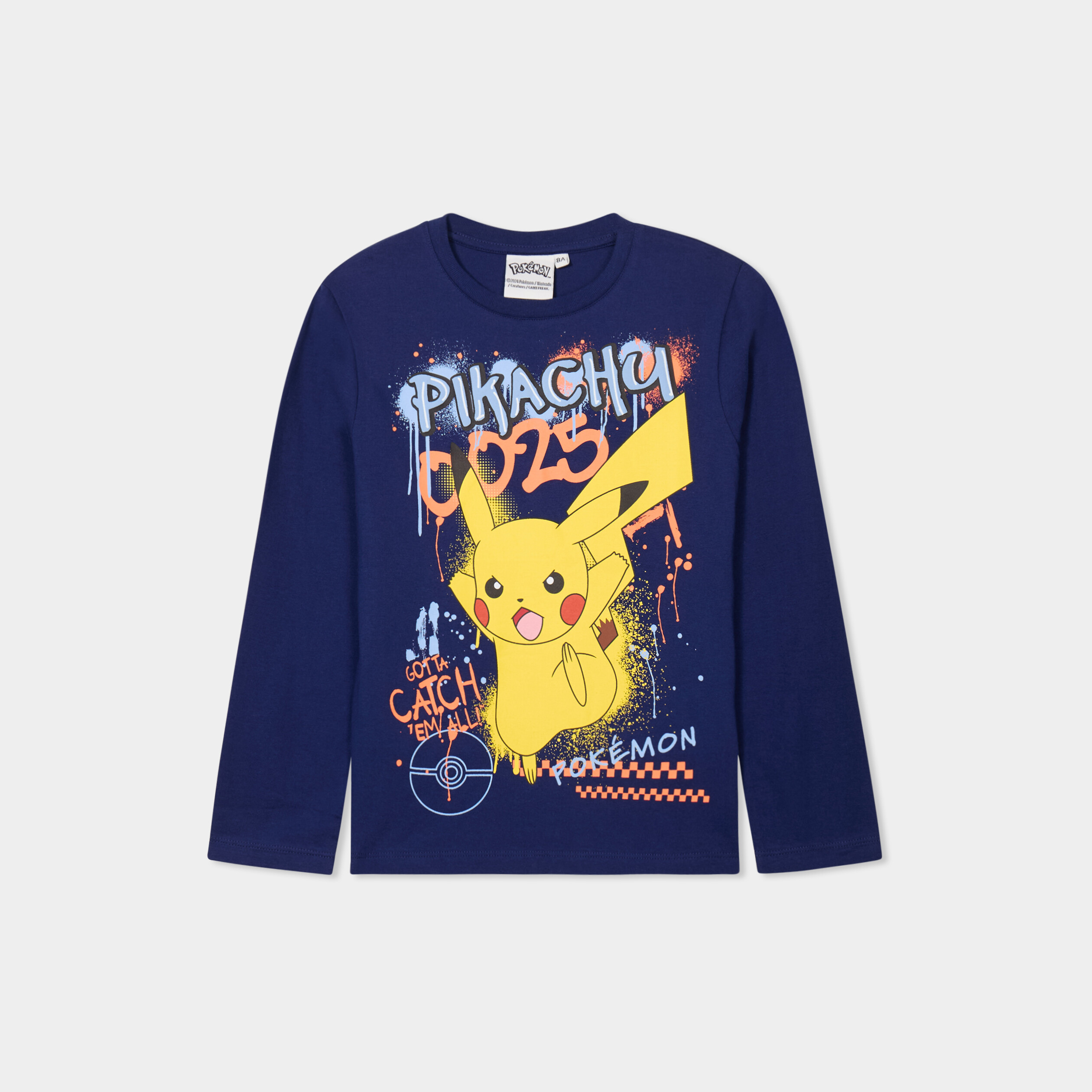 Boys Medium Size 8 Pokémon Pikachu Graphic T-shirt Dark
