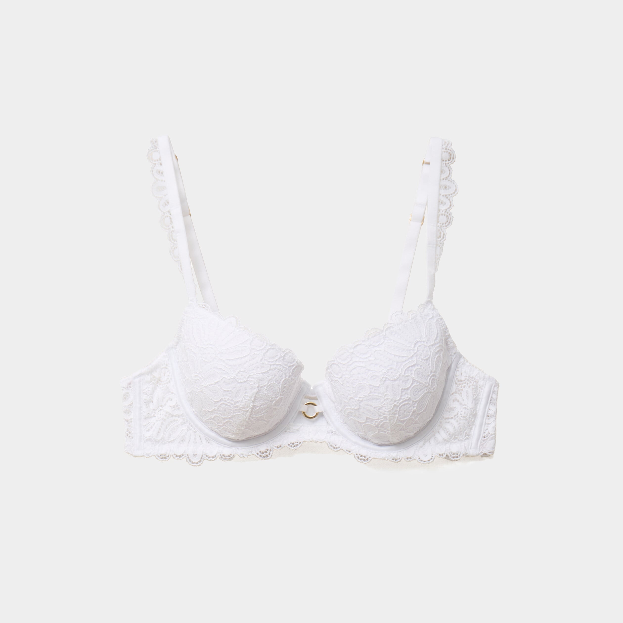 Soutien-gorge embo&icirc;tant padd&eacute; dentelle blanc femme