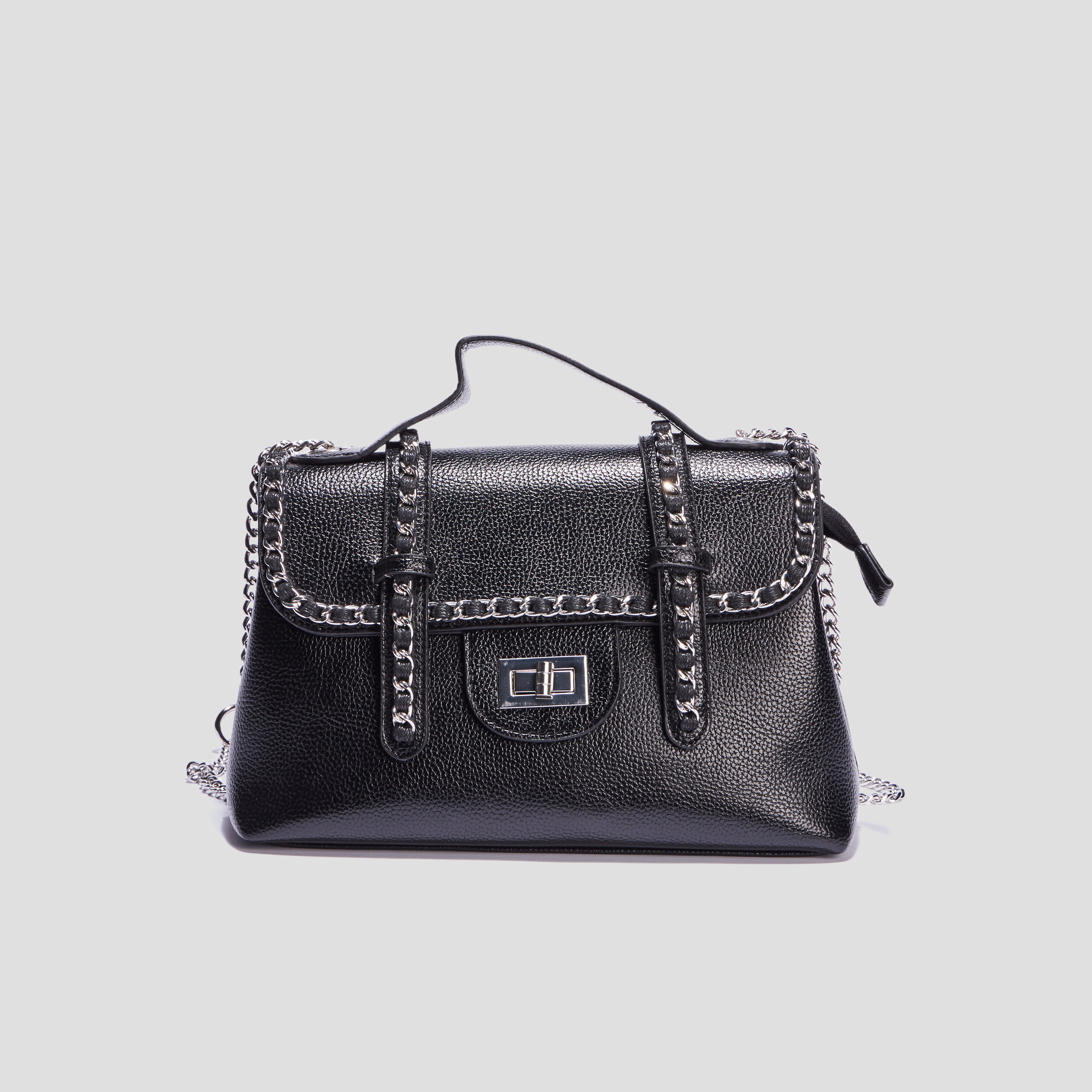 sac a bandouliere avec chaines noir femme Sac à bandoulière avec chaînes noir femme