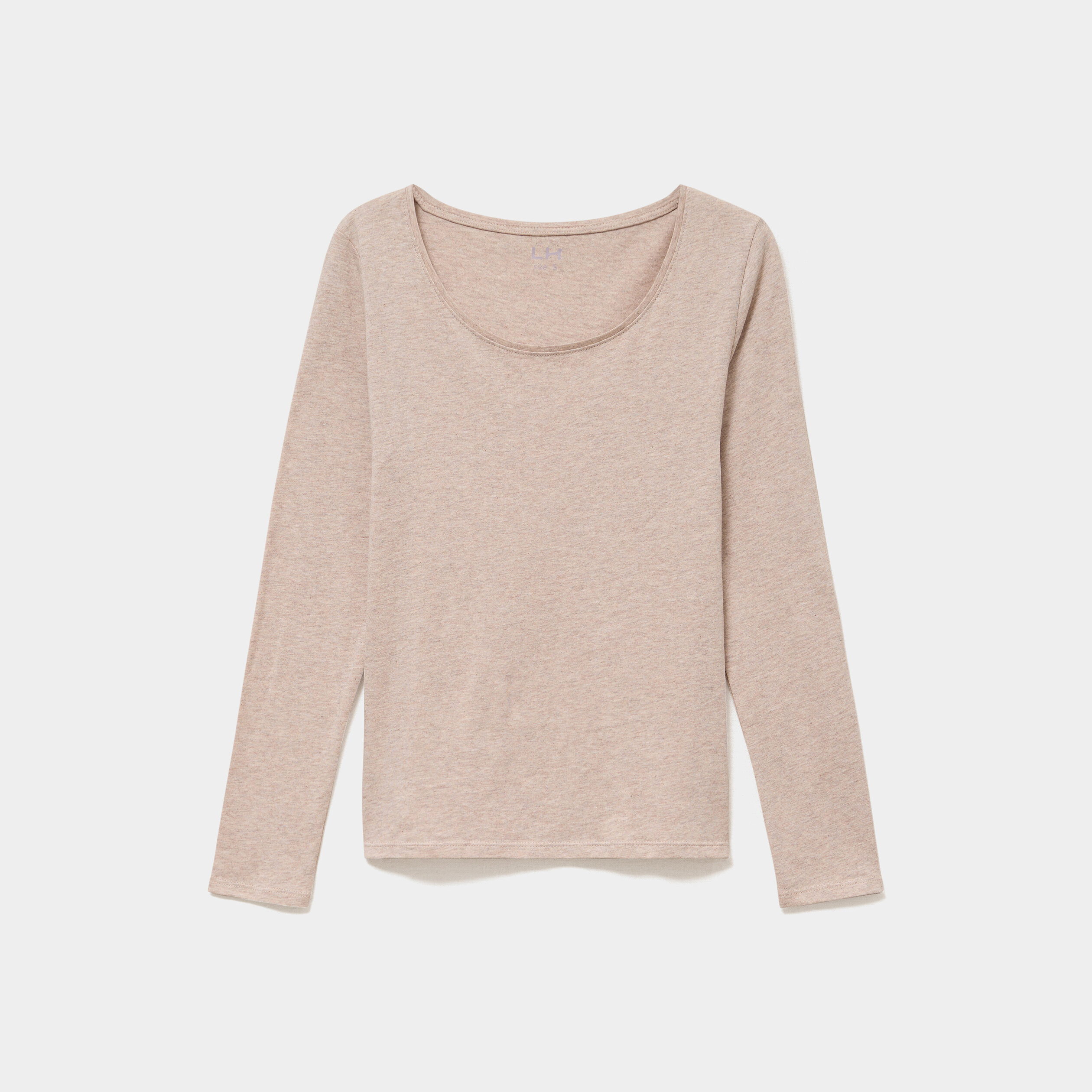 T-shirt &agrave; manches longues beige femme