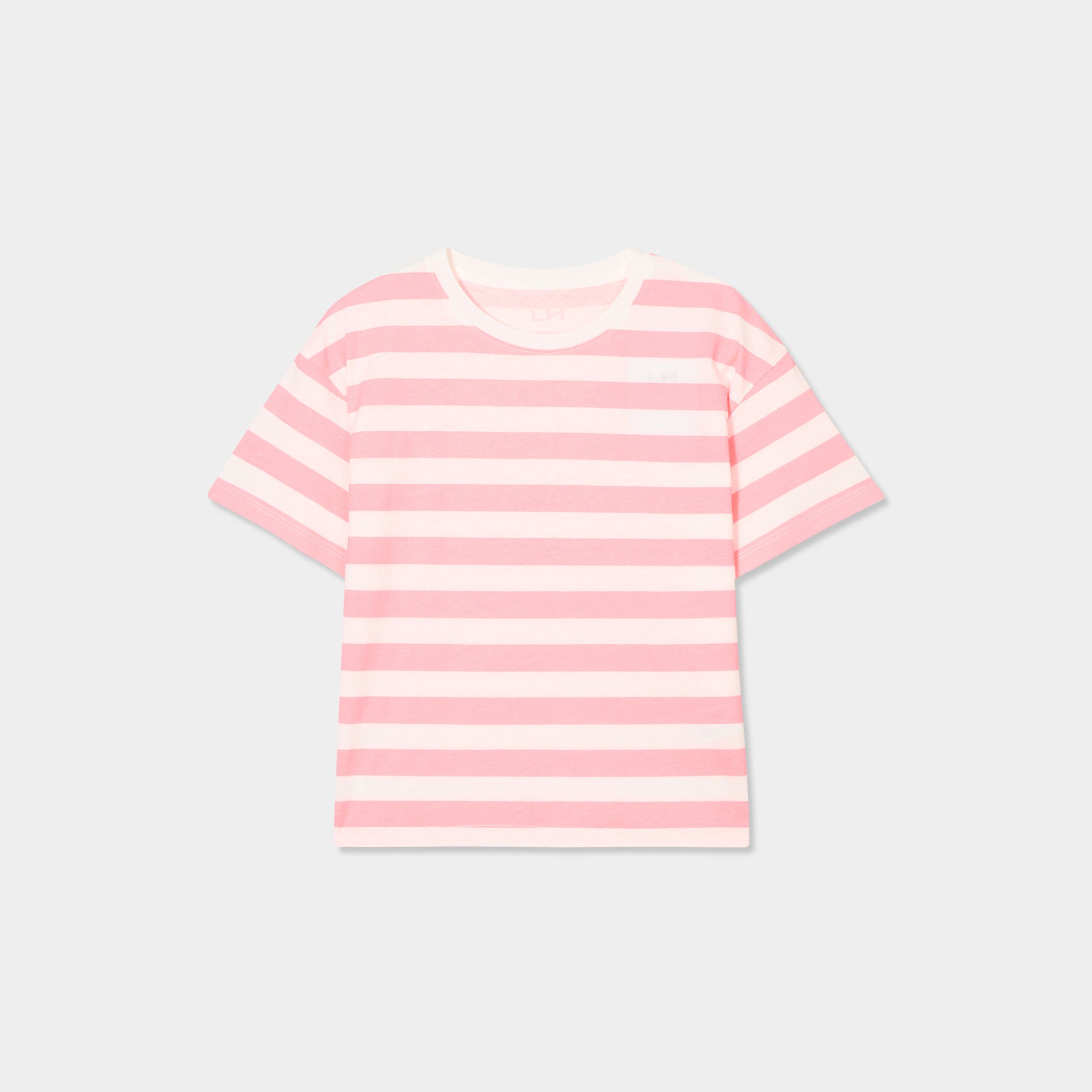 T-shirt col rond manches courtes coton ecru fille