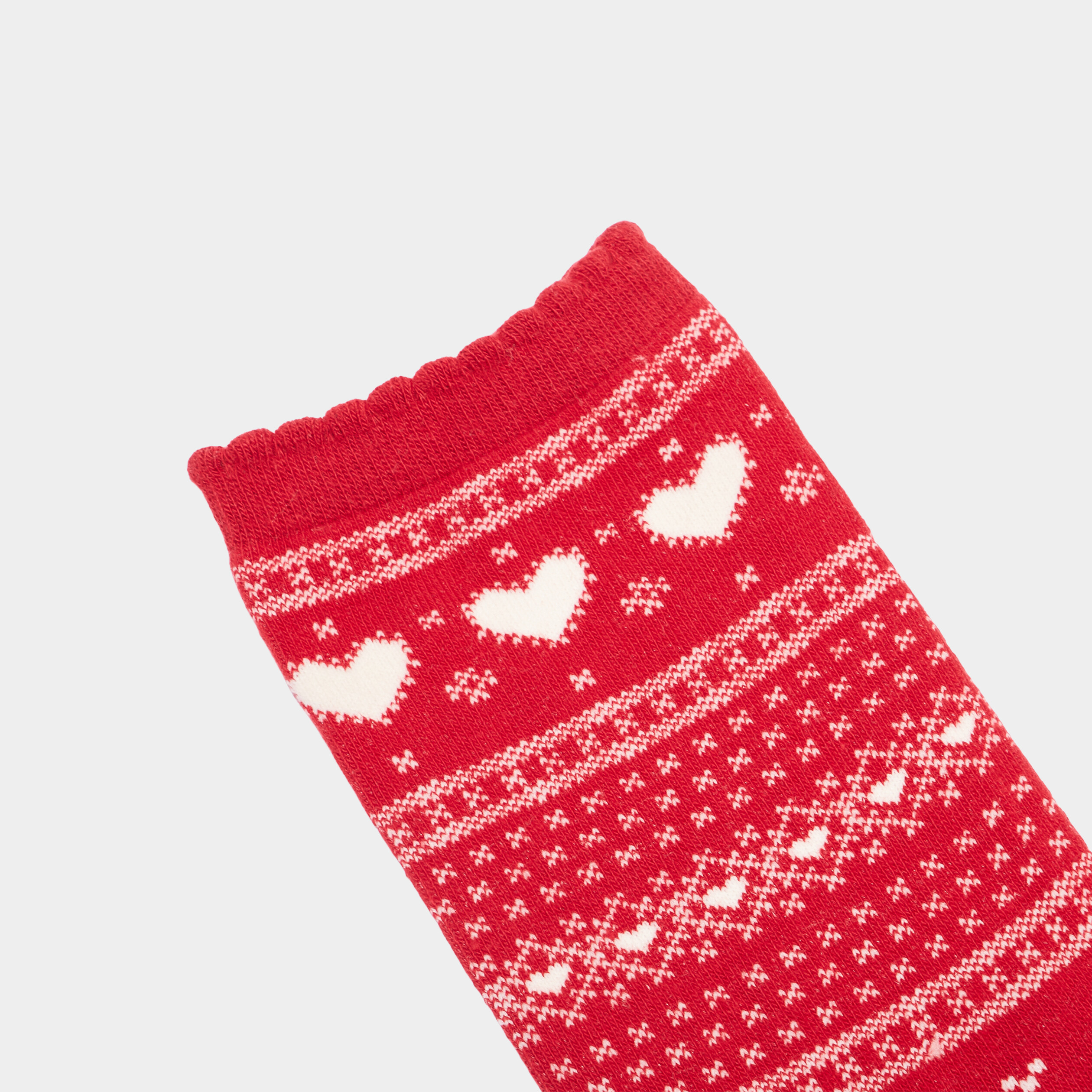 Lot 5 paires de chaussettes jacquard rouge femme