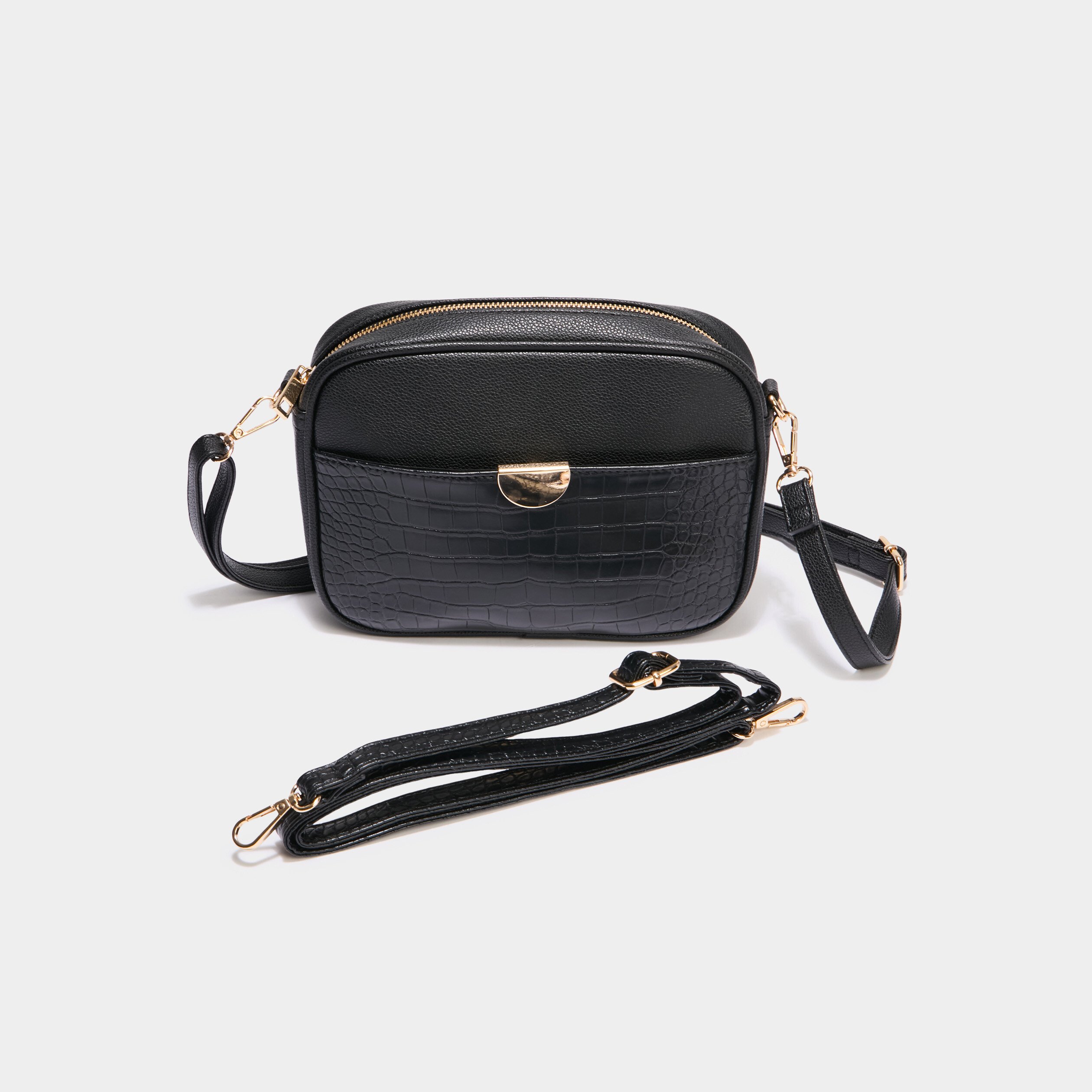sac avec 2 bandoulieres noir femme Sac avec 2 bandoulières noir femme